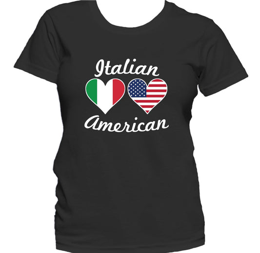 Italian American Heart Flags Women's T-Shirt