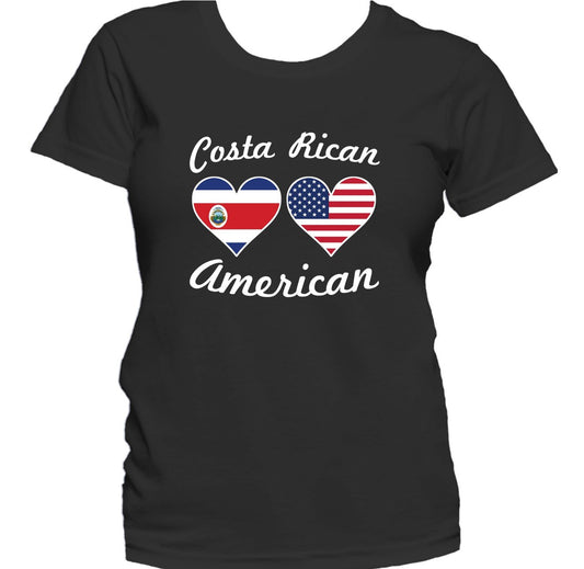 Costa Rican American Heart Flags Women's T-Shirt