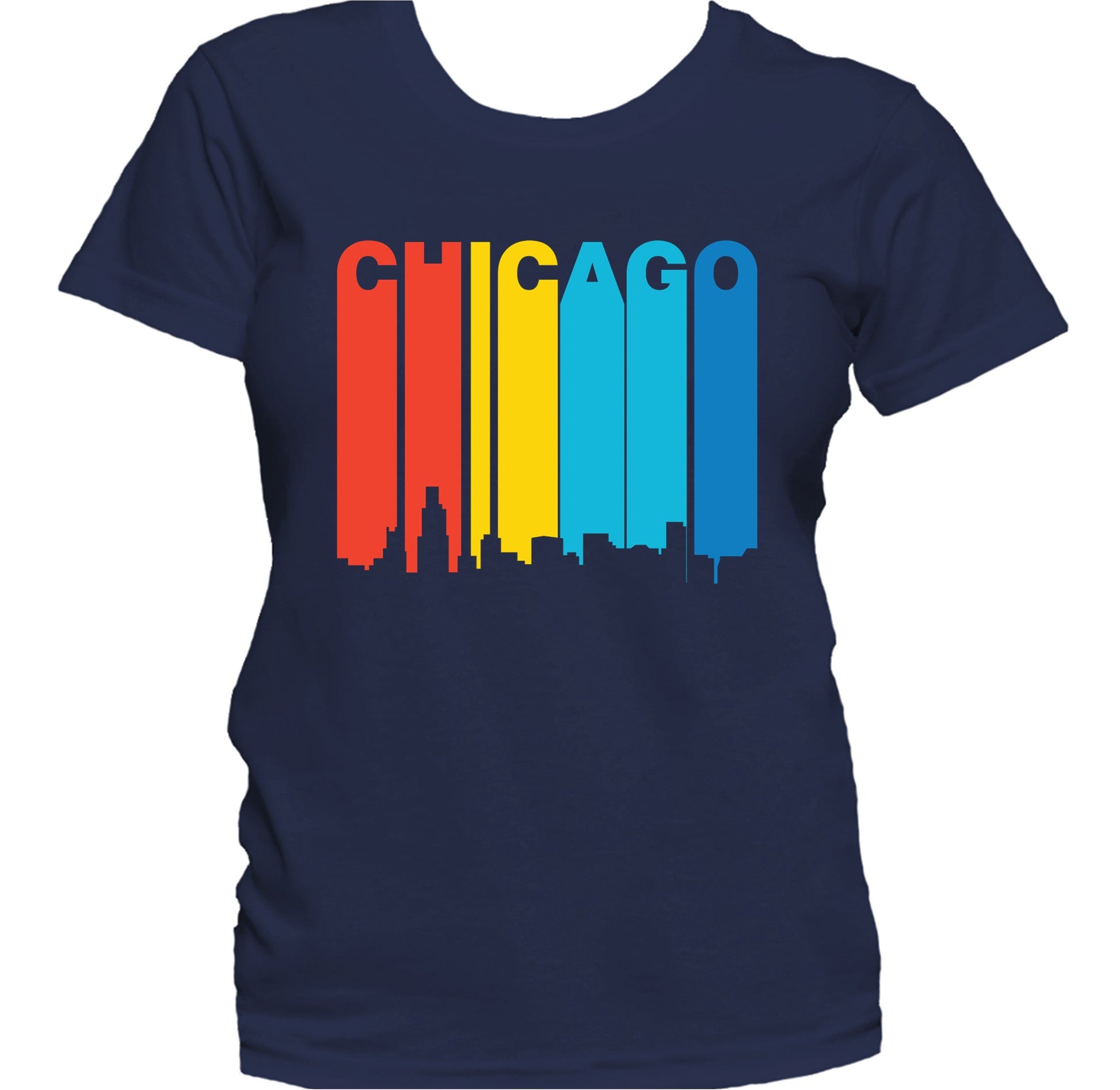 Retro 1970's Style Chicago Illinois Skyline Women's T-Shirt