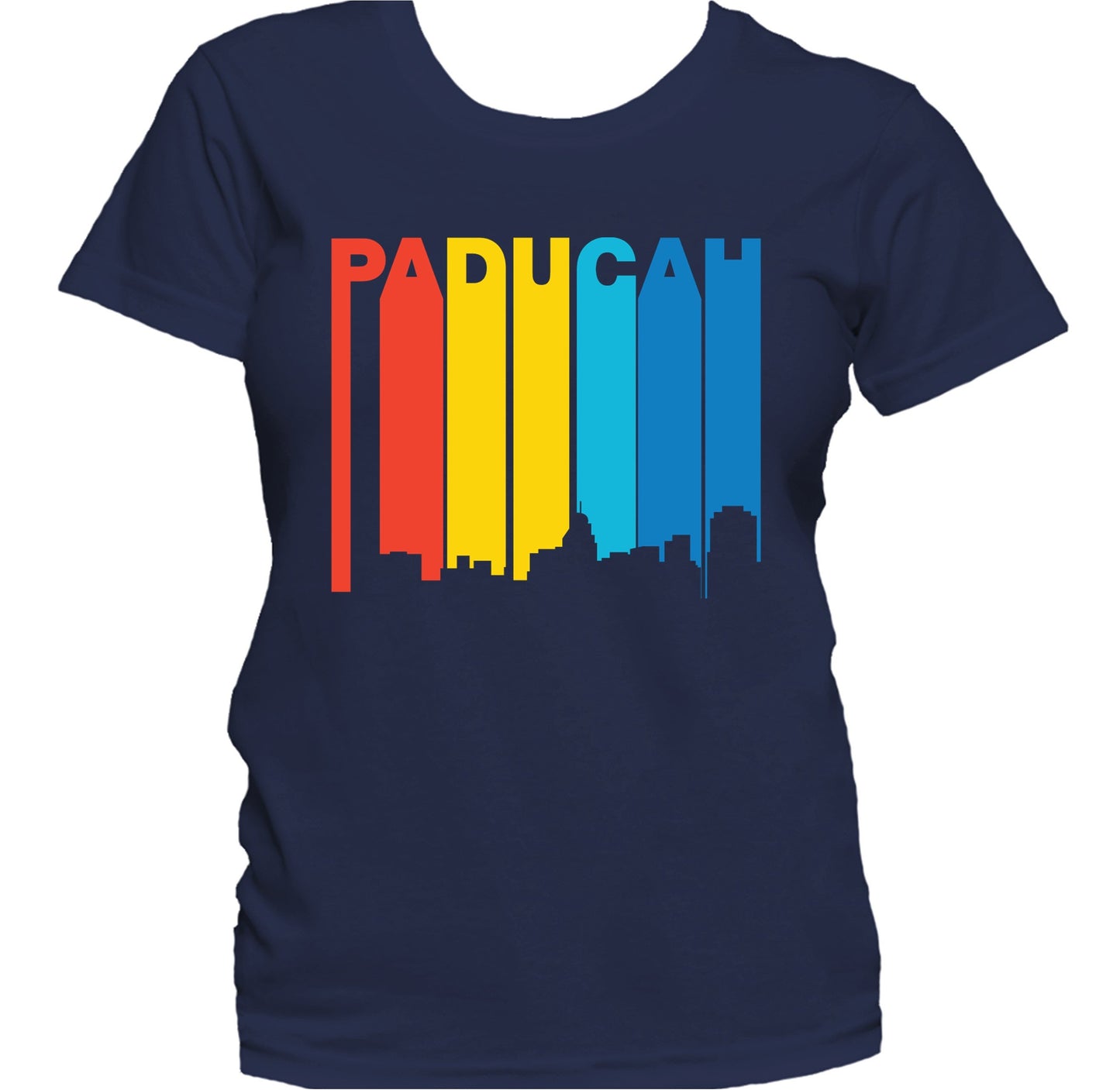 Retro 1970's Style Paducah Kentucky Skyline Women's T-Shirt