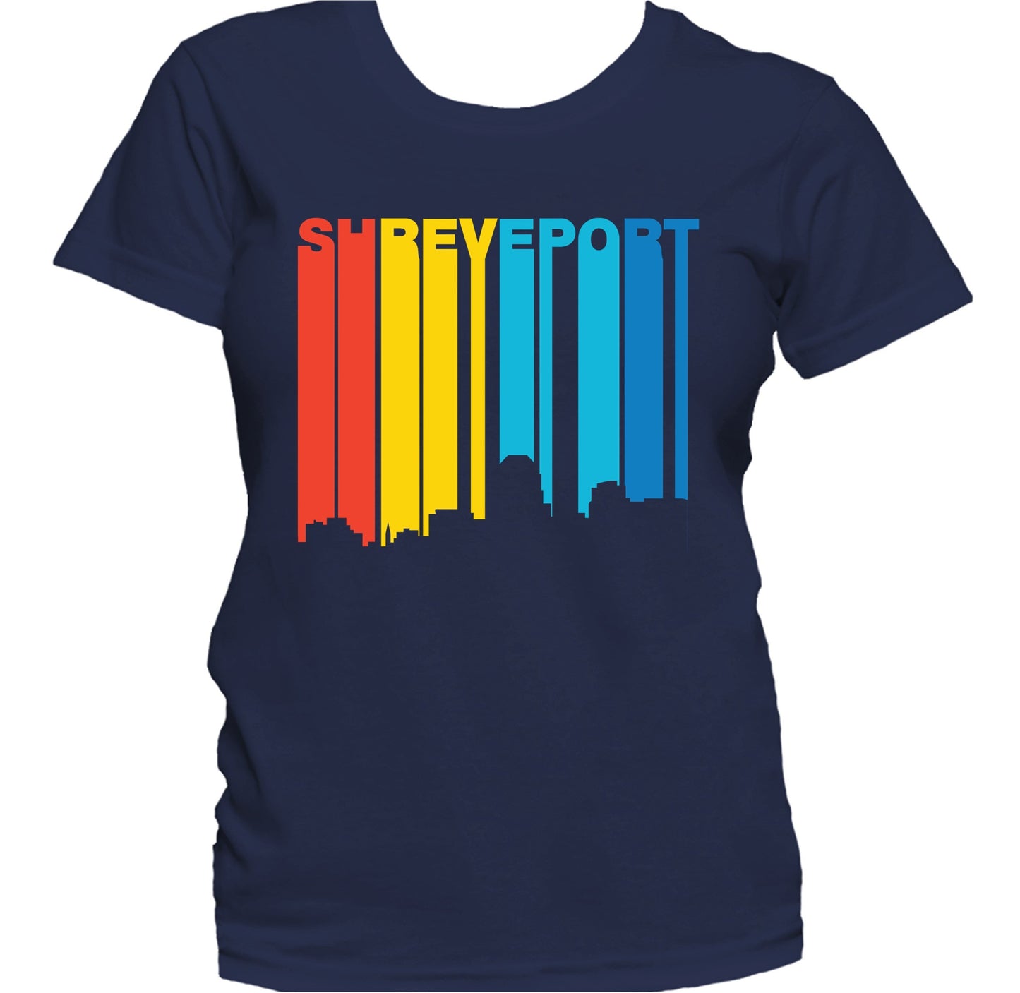 Retro 1970's Style Shreveport Louisiana Skyline Women's T-Shirt