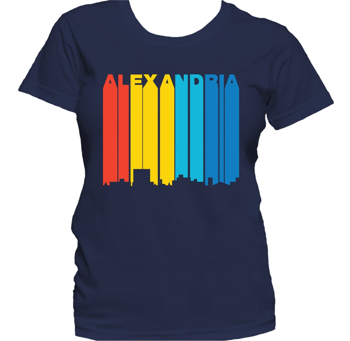 Retro 1970's Style Alexandria Louisiana Skyline Women's T-Shirt