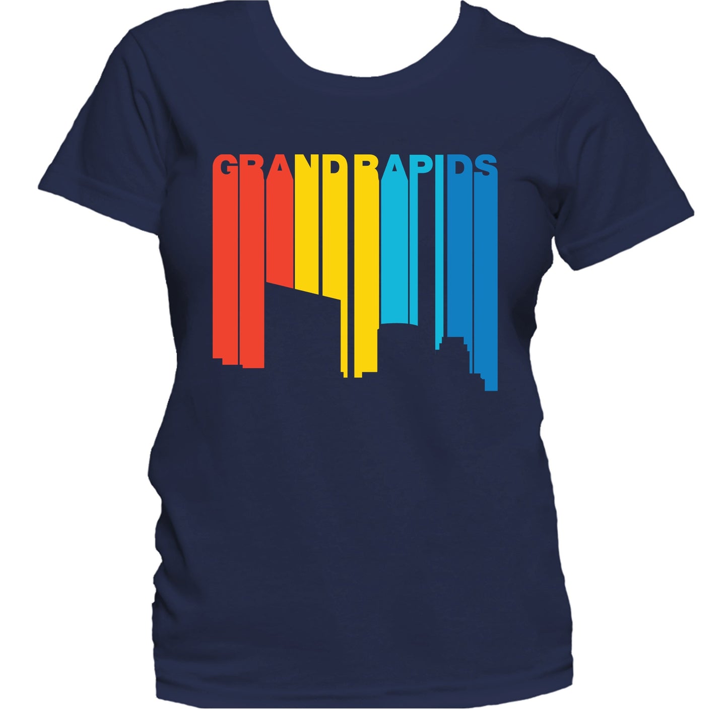 Retro 1970's Style Grand Rapids Michigan Skyline Women's T-Shirt