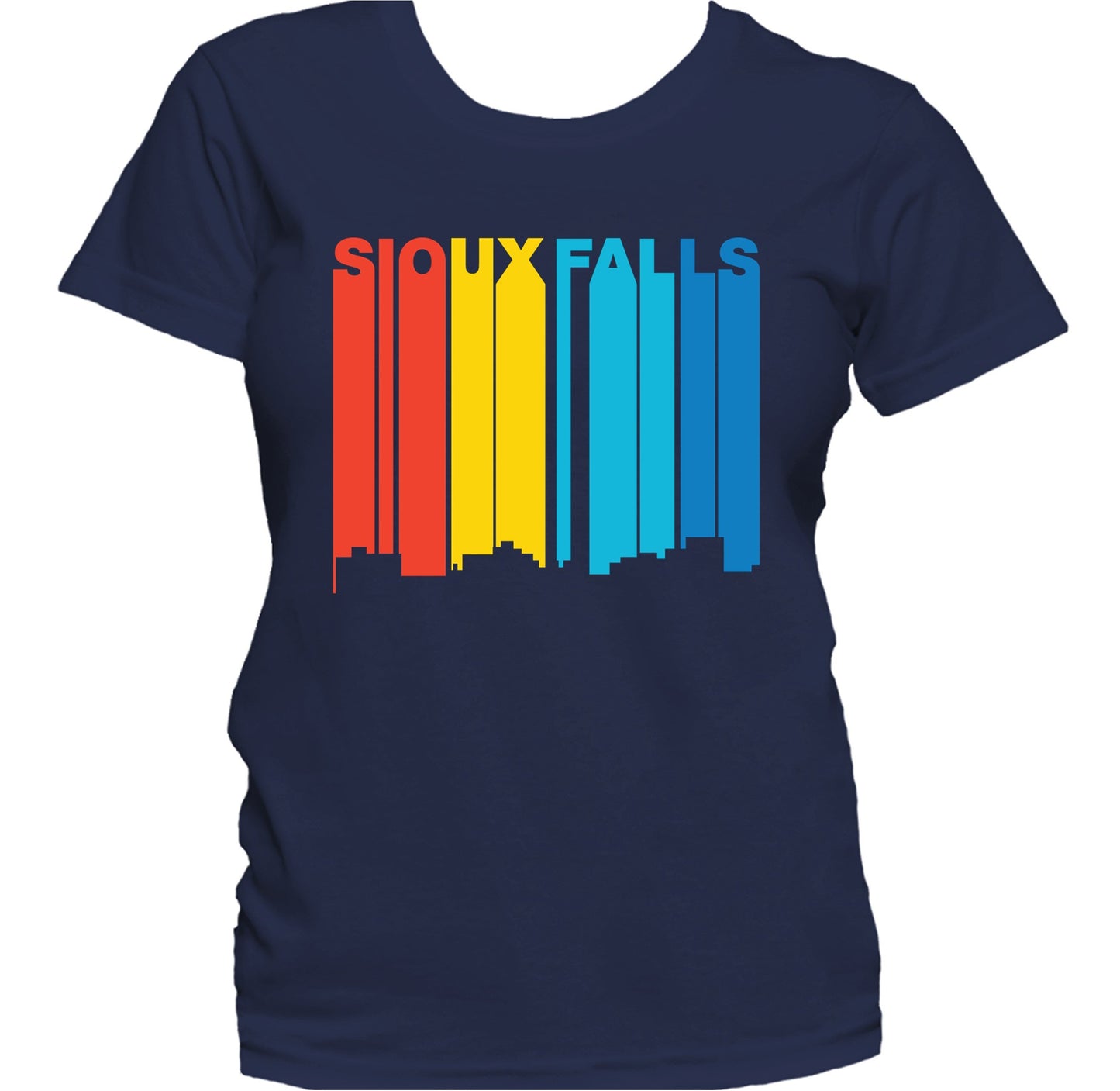 Retro 1970's Style Sioux Falls South Dakota Skyline Women's T-Shirt