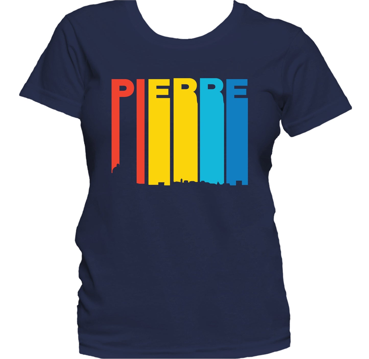 Retro 1970's Style Pierre South Dakota Skyline Women's T-Shirt