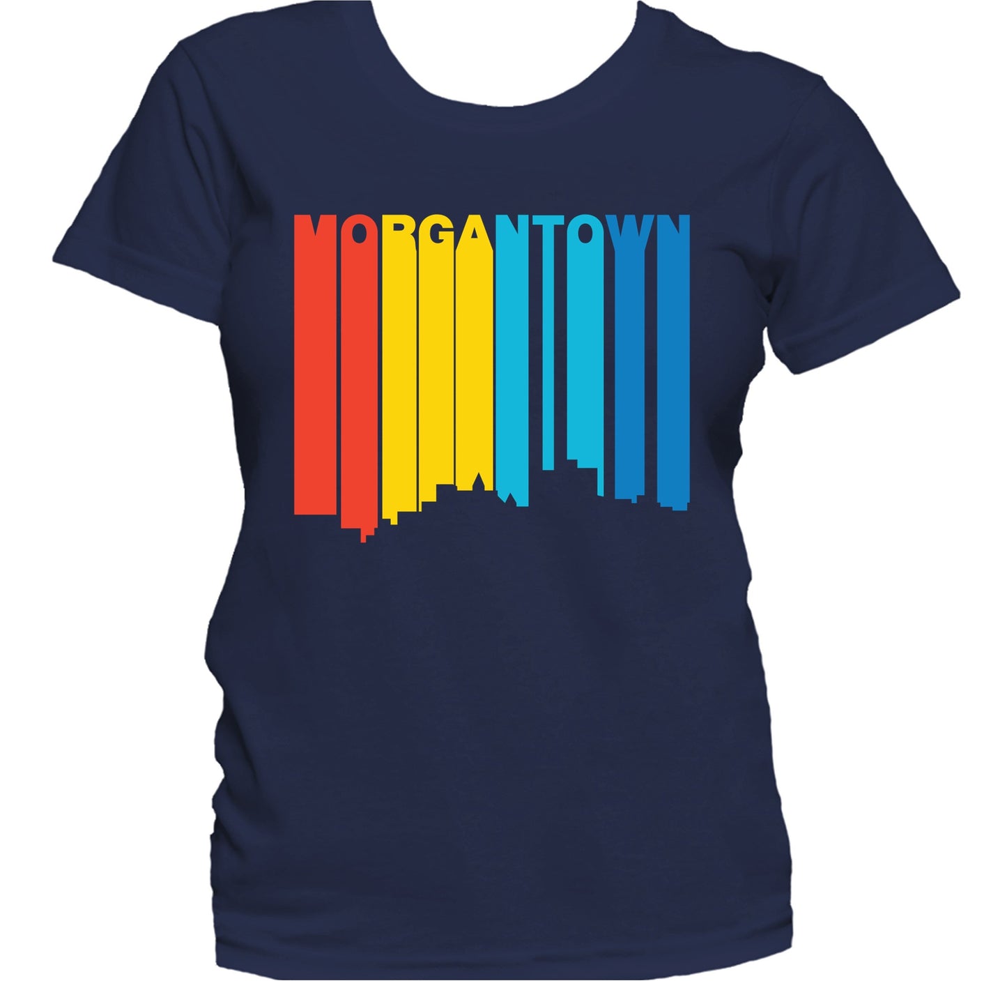 Retro 1970's Style Morgantown West Virginia Skyline Women's T-Shirt