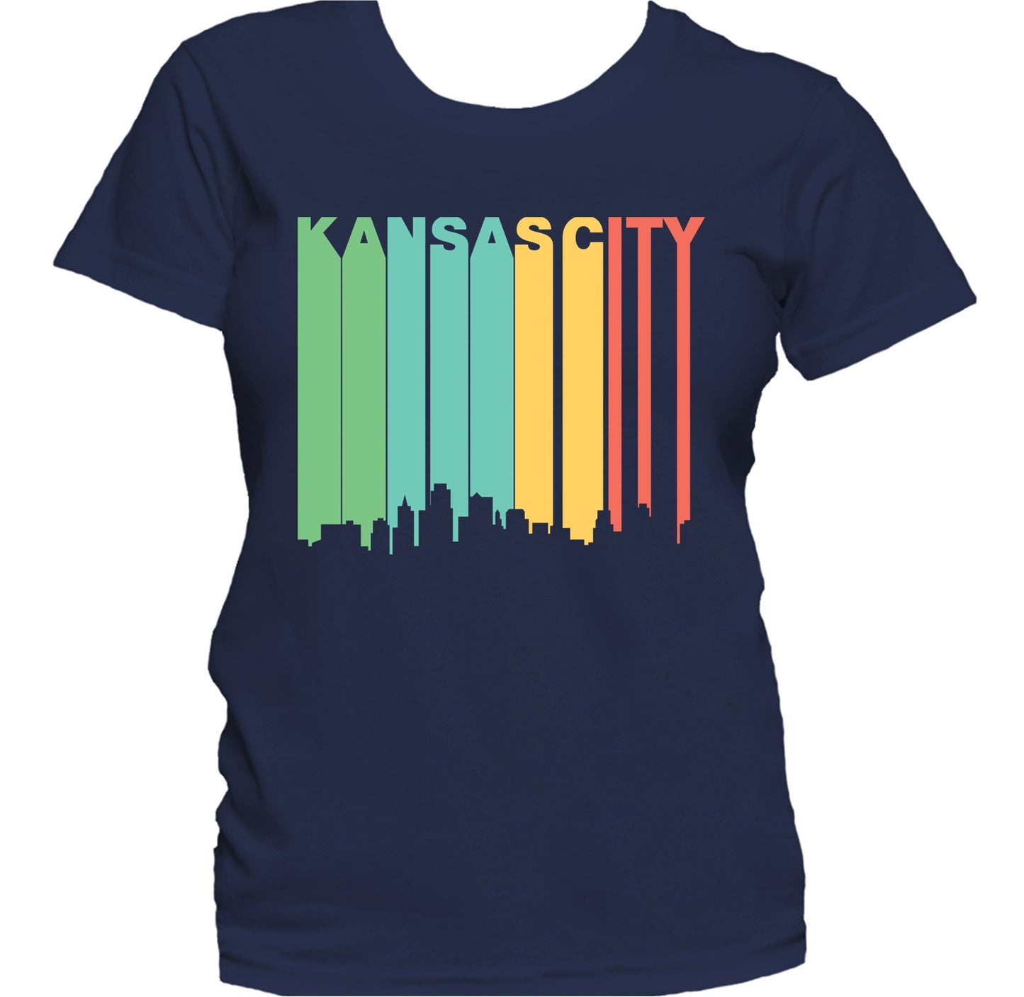 Retro 1970's Style Kansas City Kansas Skyline Women's T-Shirt
