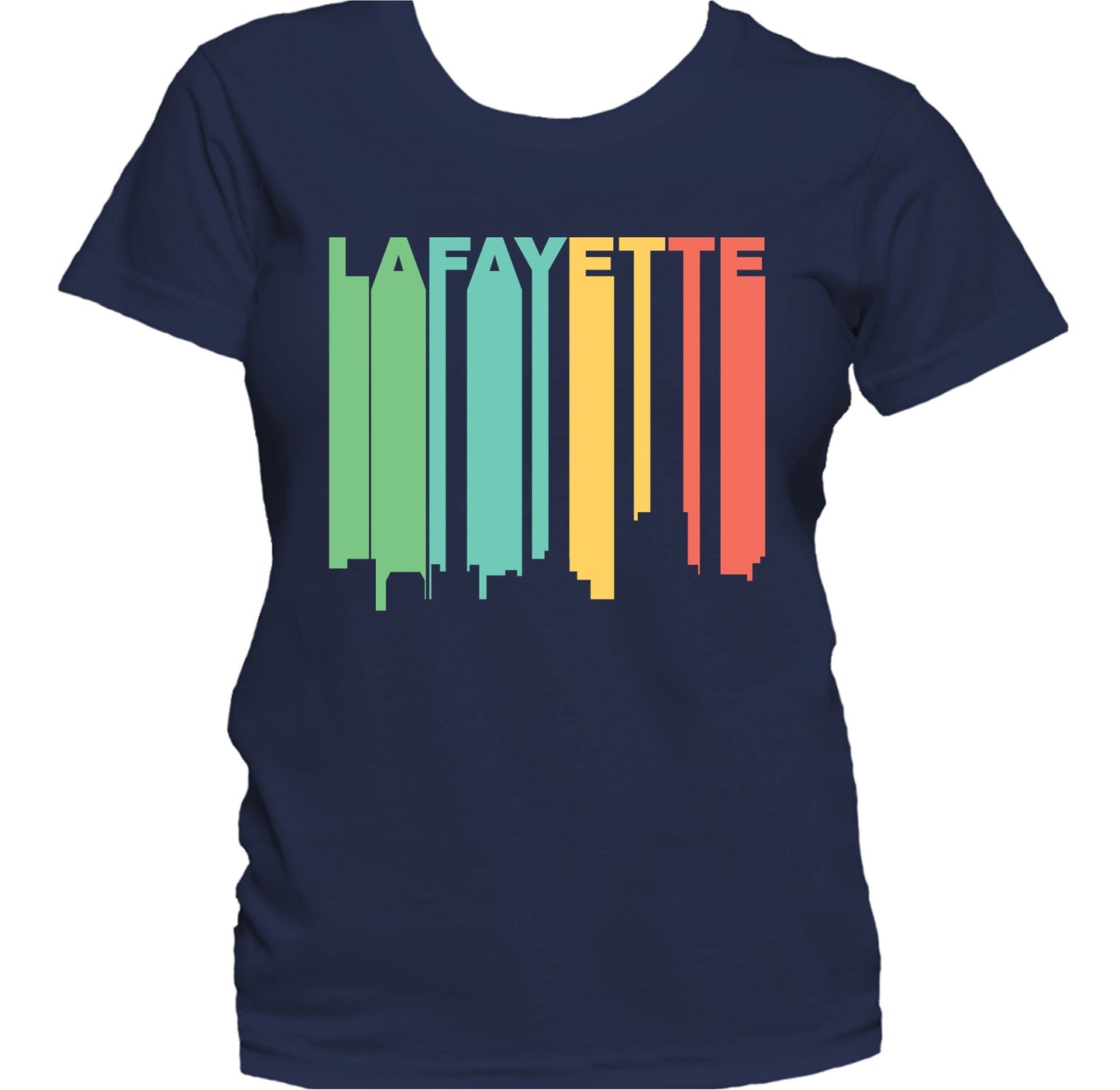 Retro 1970's Style Lafayette Louisiana Skyline Women's T-Shirt