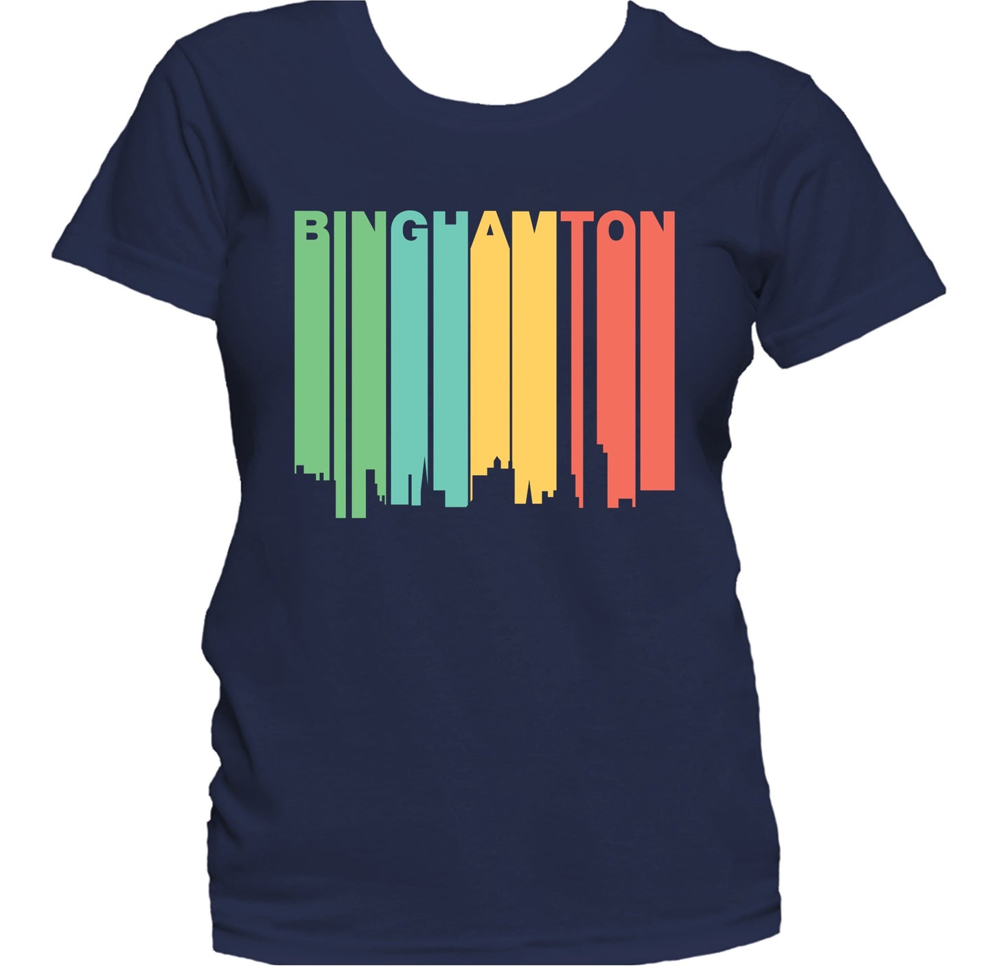 Retro 1970's Style Binghamton New York Skyline Women's T-Shirt