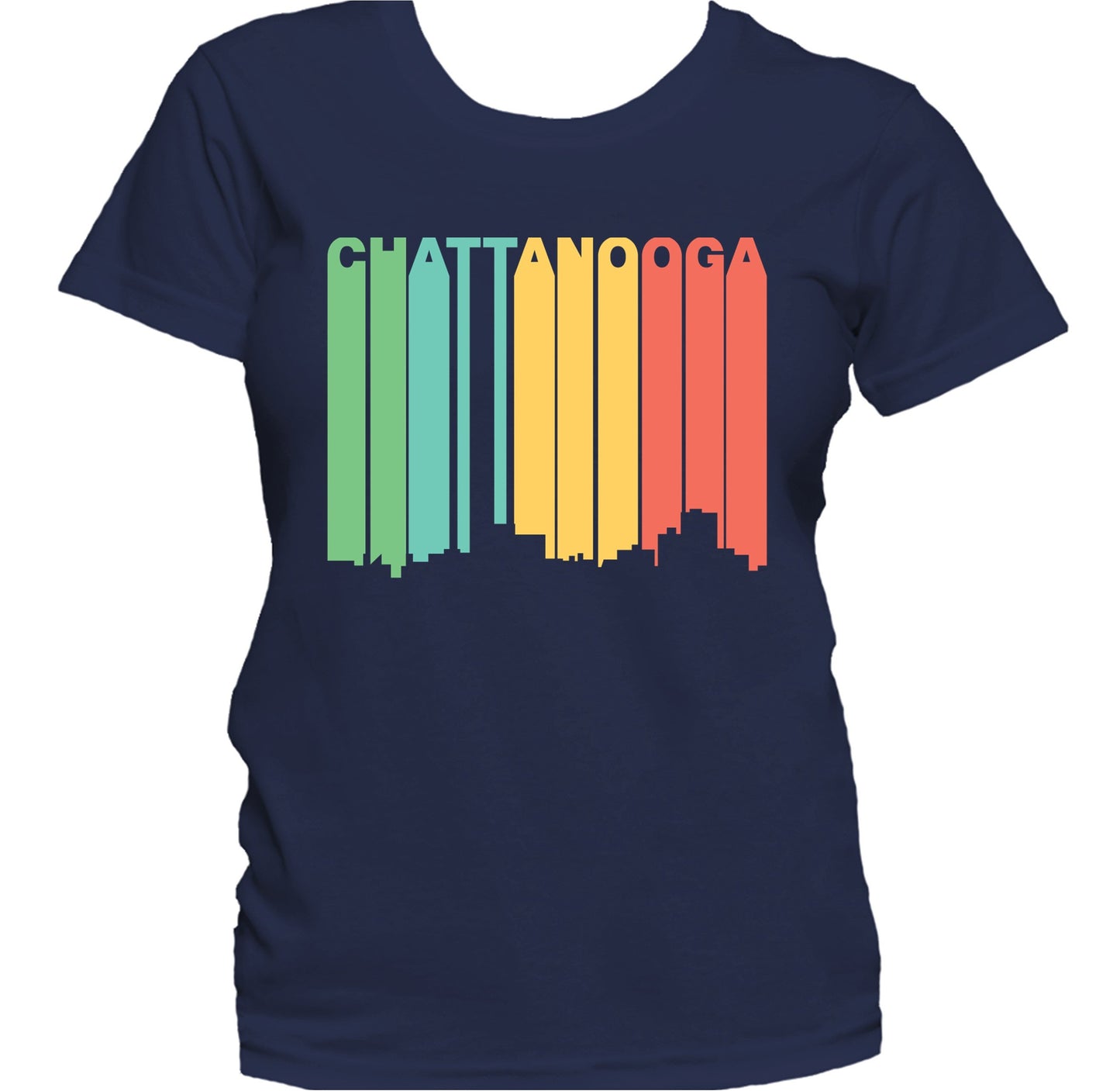 Retro 1970's Style Chattanooga Tennessee Skyline Women's T-Shirt