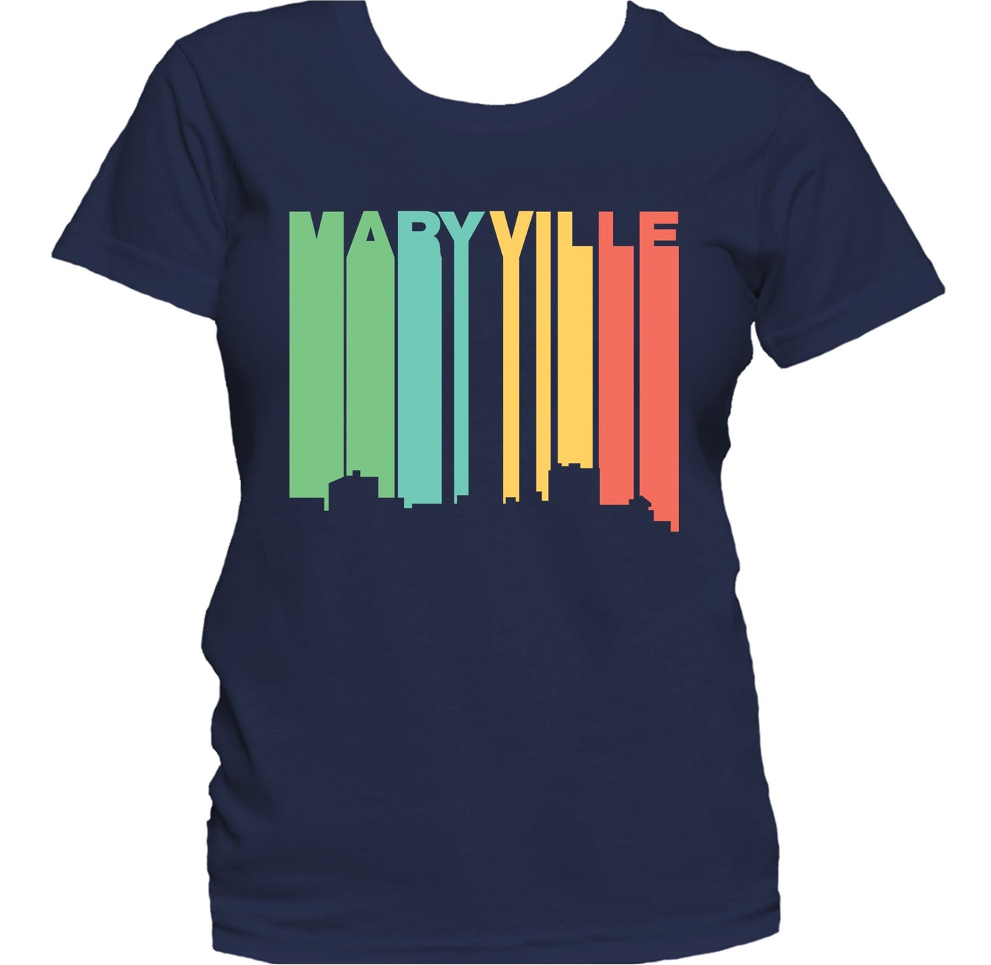 Retro 1970's Style Maryville Tennessee Skyline Women's T-Shirt