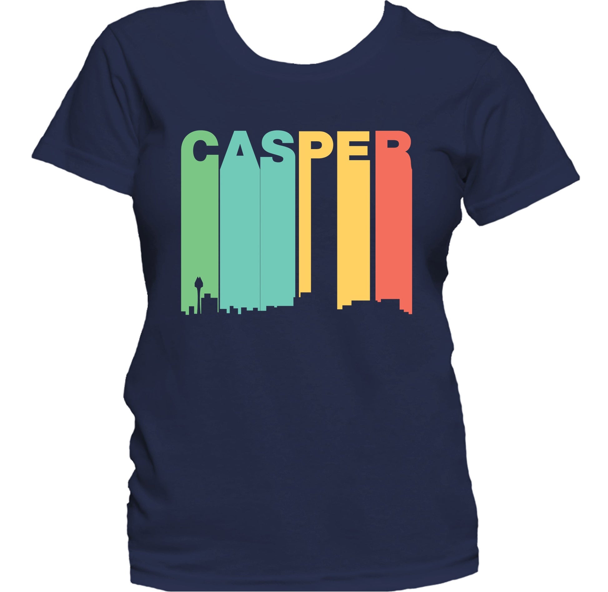 Retro 1970's Style Casper Wyoming Skyline Women's T-Shirt
