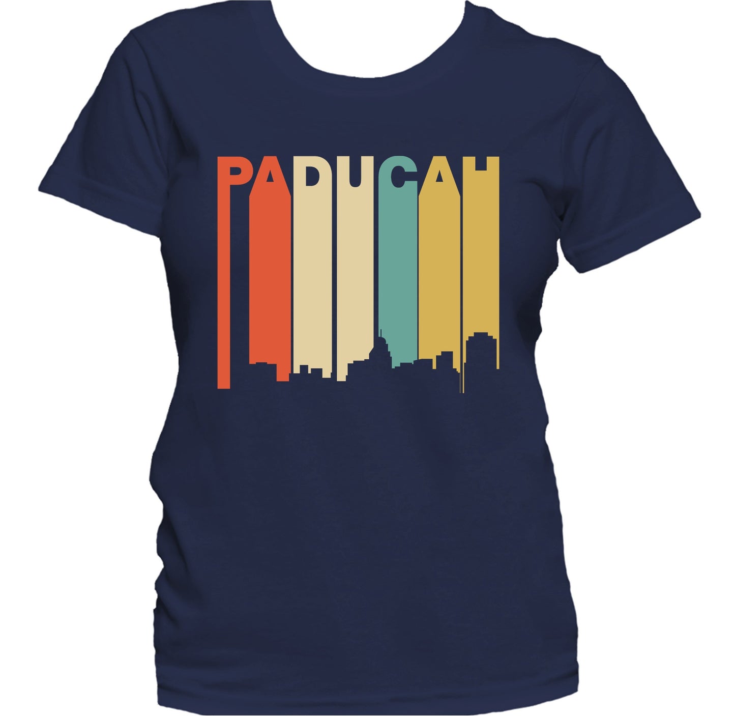 Retro 1970's Style Paducah Kentucky Skyline Women's T-Shirt