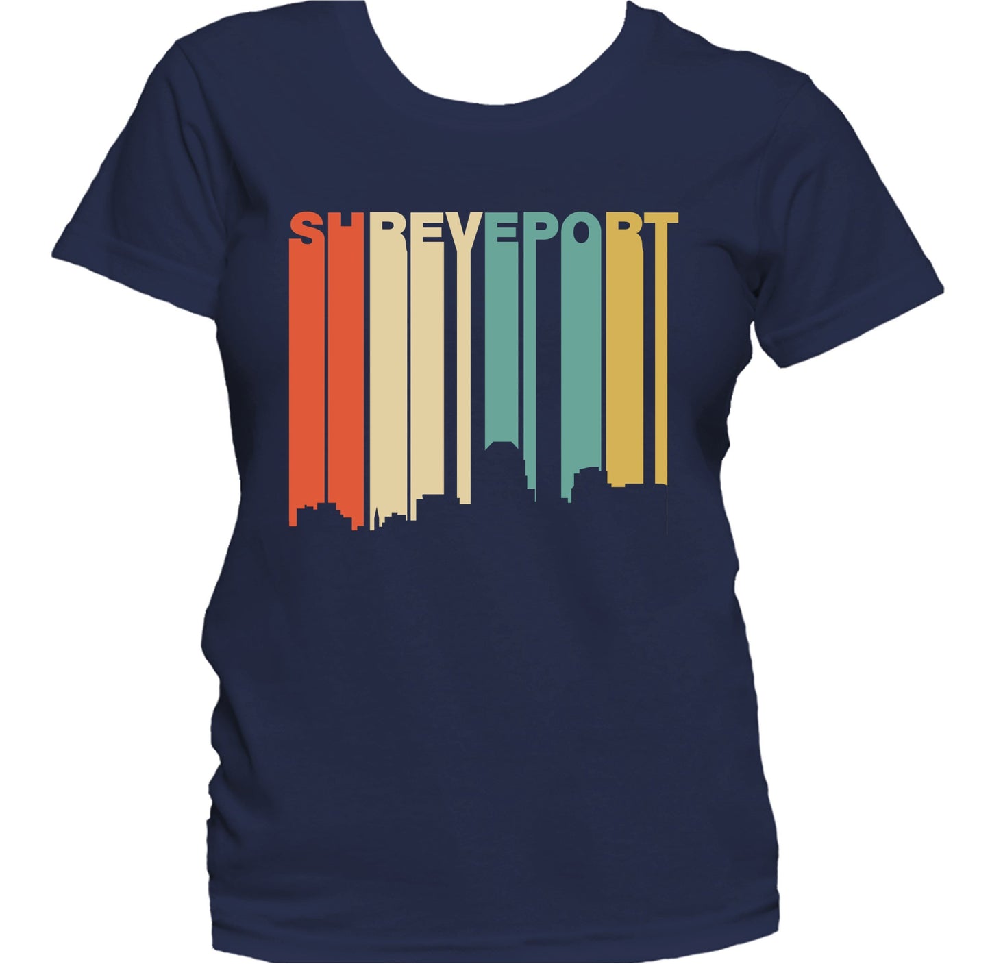 Retro 1970's Style Shreveport Louisiana Skyline Women's T-Shirt