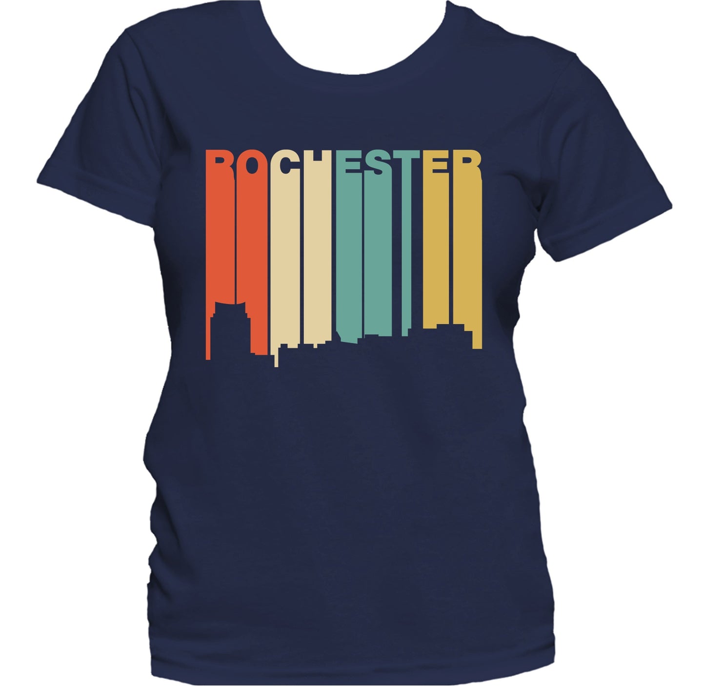 Retro 1970's Style Rochester Minnesota Skyline Women's T-Shirt