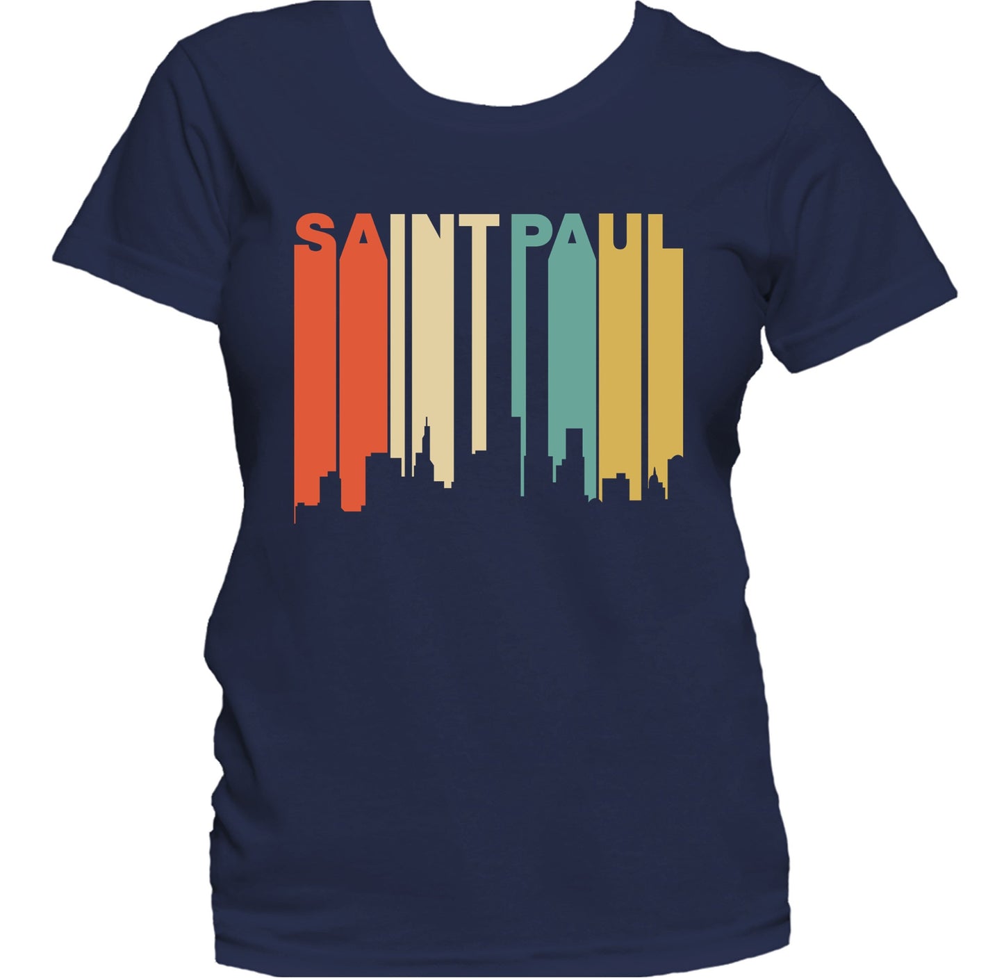 Retro 1970's Style Saint Paul Minnesota Skyline Women's T-Shirt