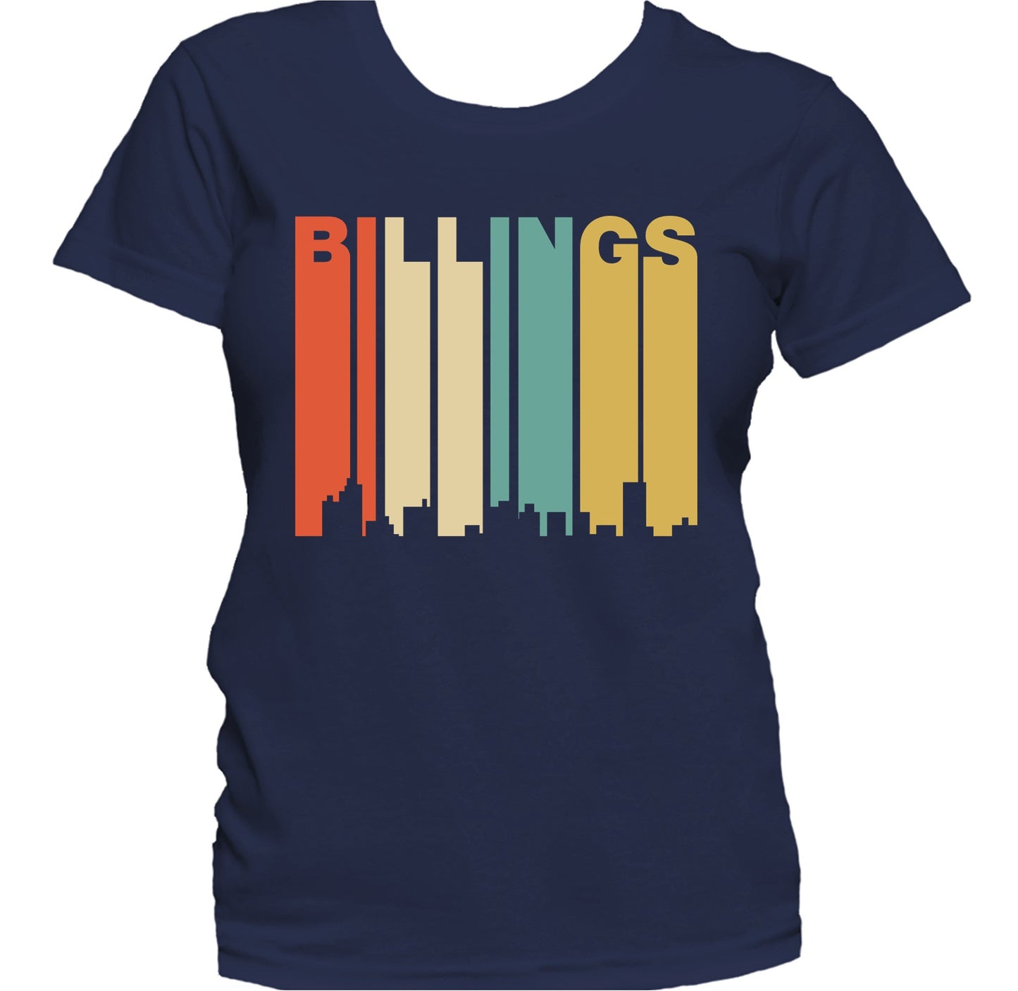 Retro 1970's Style Billings Montana Skyline Women's T-Shirt