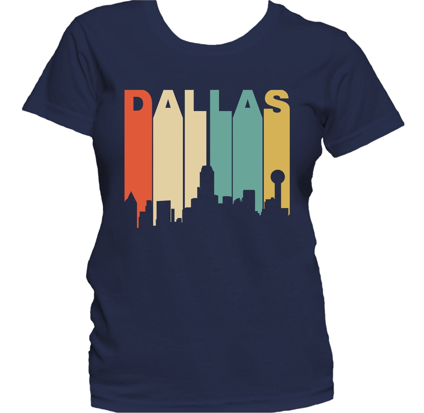 Retro 1970's Style Dallas Texas Skyline Women's T-Shirt