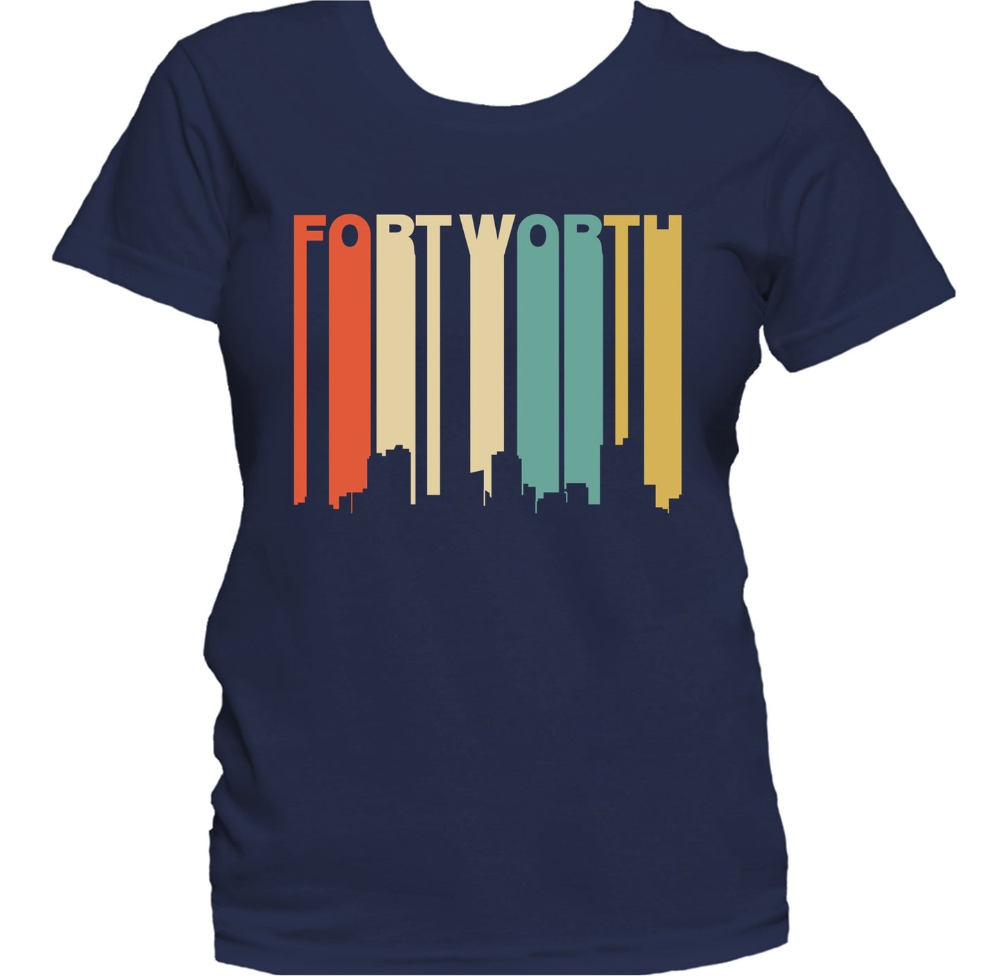 Retro 1970's Style Fort Worth Texas Skyline Women's T-Shirt