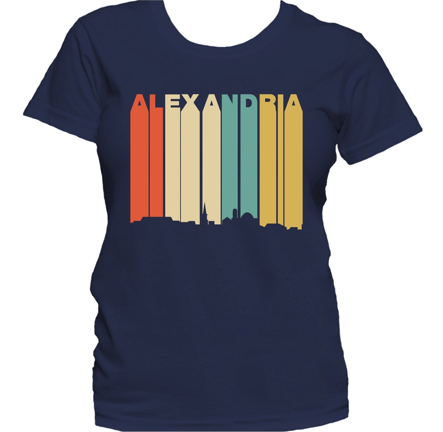 Retro 1970's Style Alexandria Virginia Skyline Women's T-Shirt