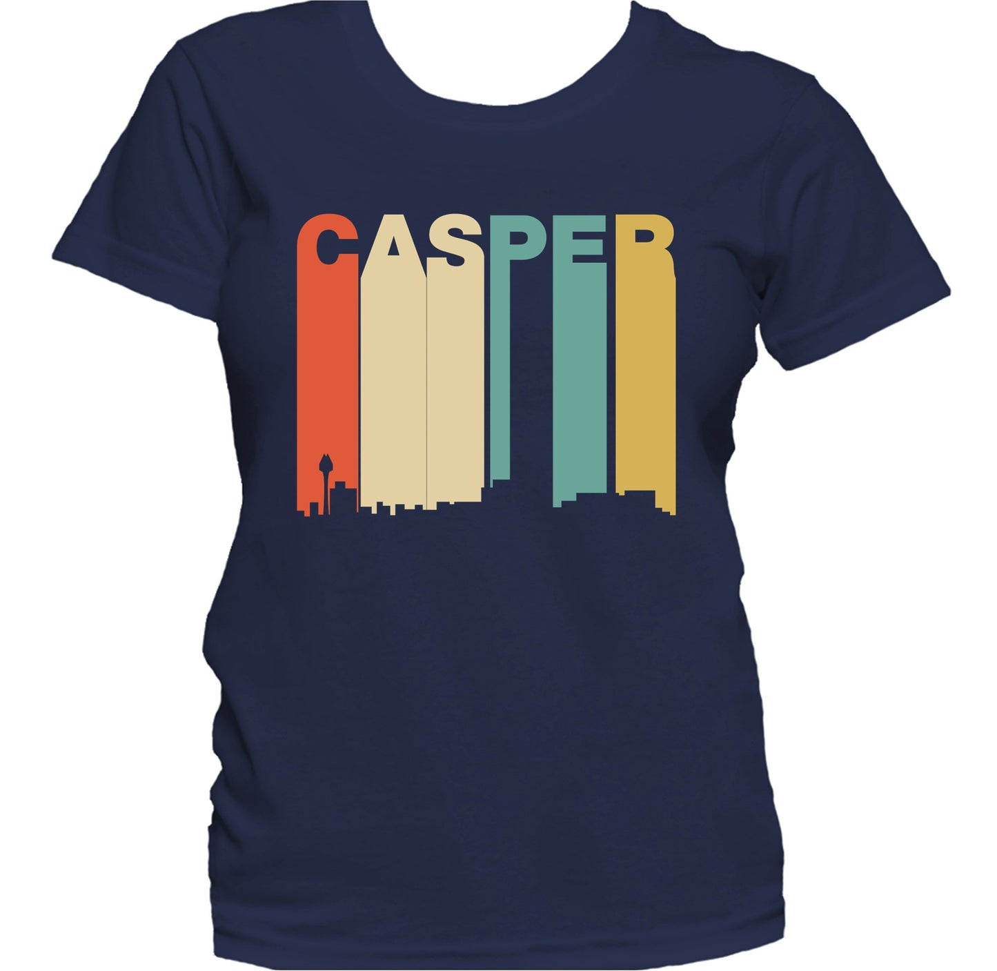 Retro 1970's Style Casper Wyoming Skyline Women's T-Shirt
