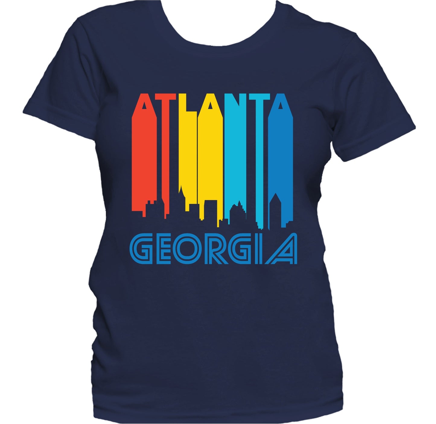 Retro 1970's Style Atlanta Georgia Skyline Women's T-Shirt