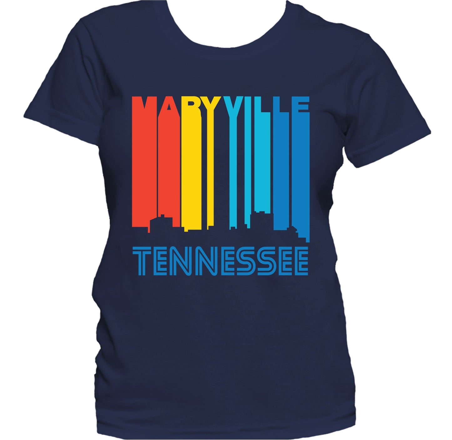 Retro 1970's Style Maryville Tennessee Skyline Women's T-Shirt