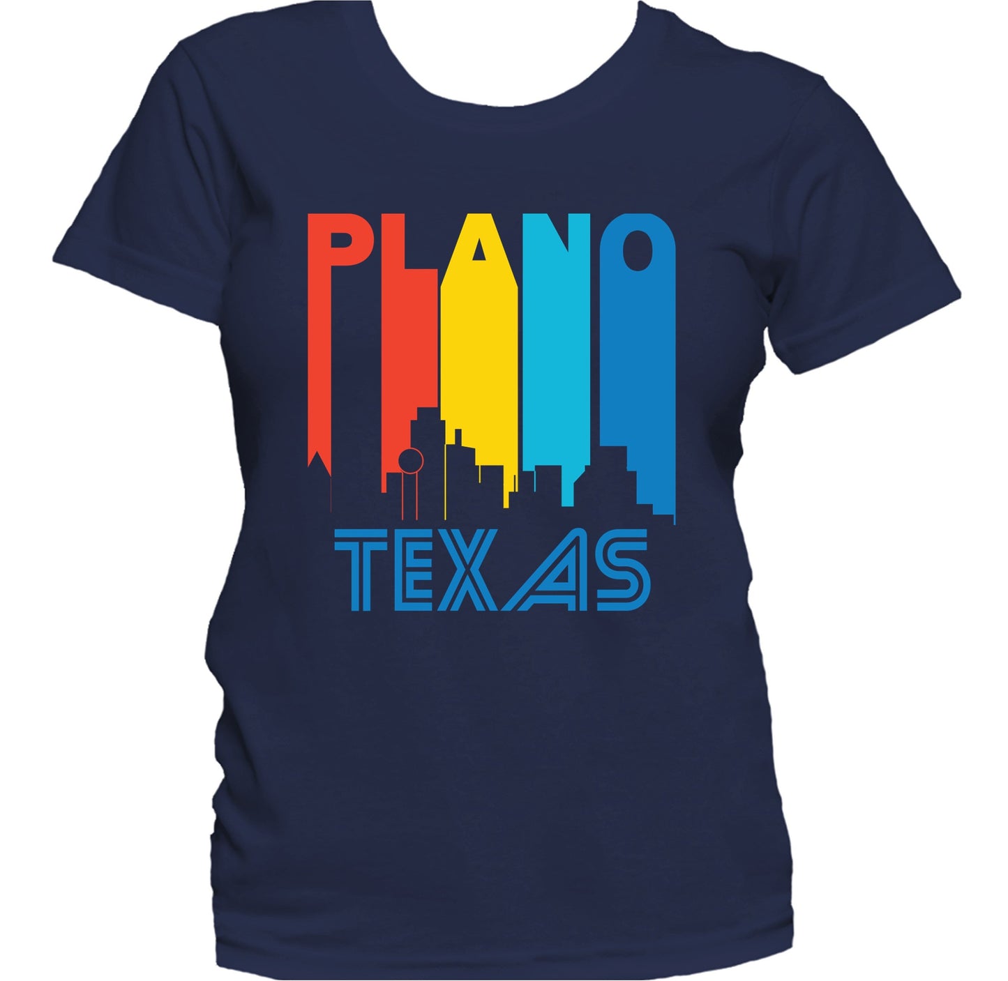 Retro 1970's Style Plano Texas Skyline Women's T-Shirt