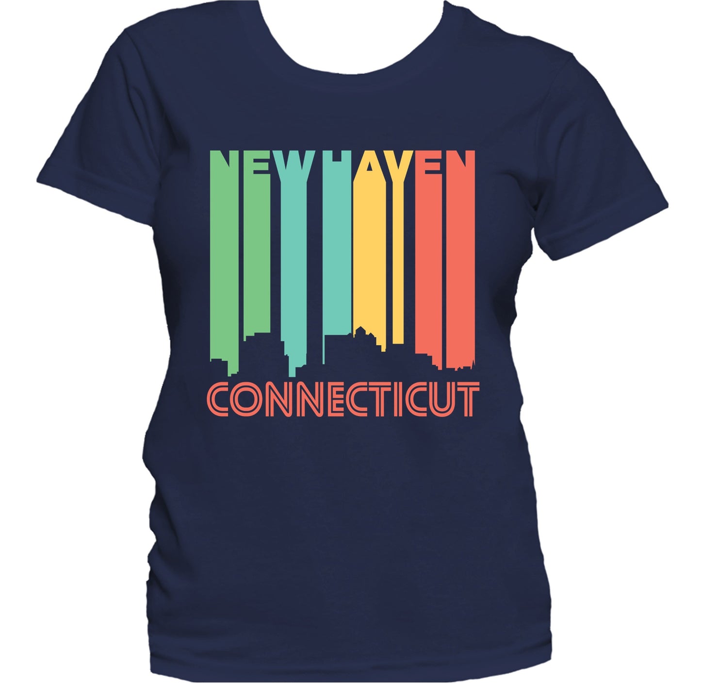 Retro 1970's Style New Haven Connecticut Skyline Women's T-Shirt