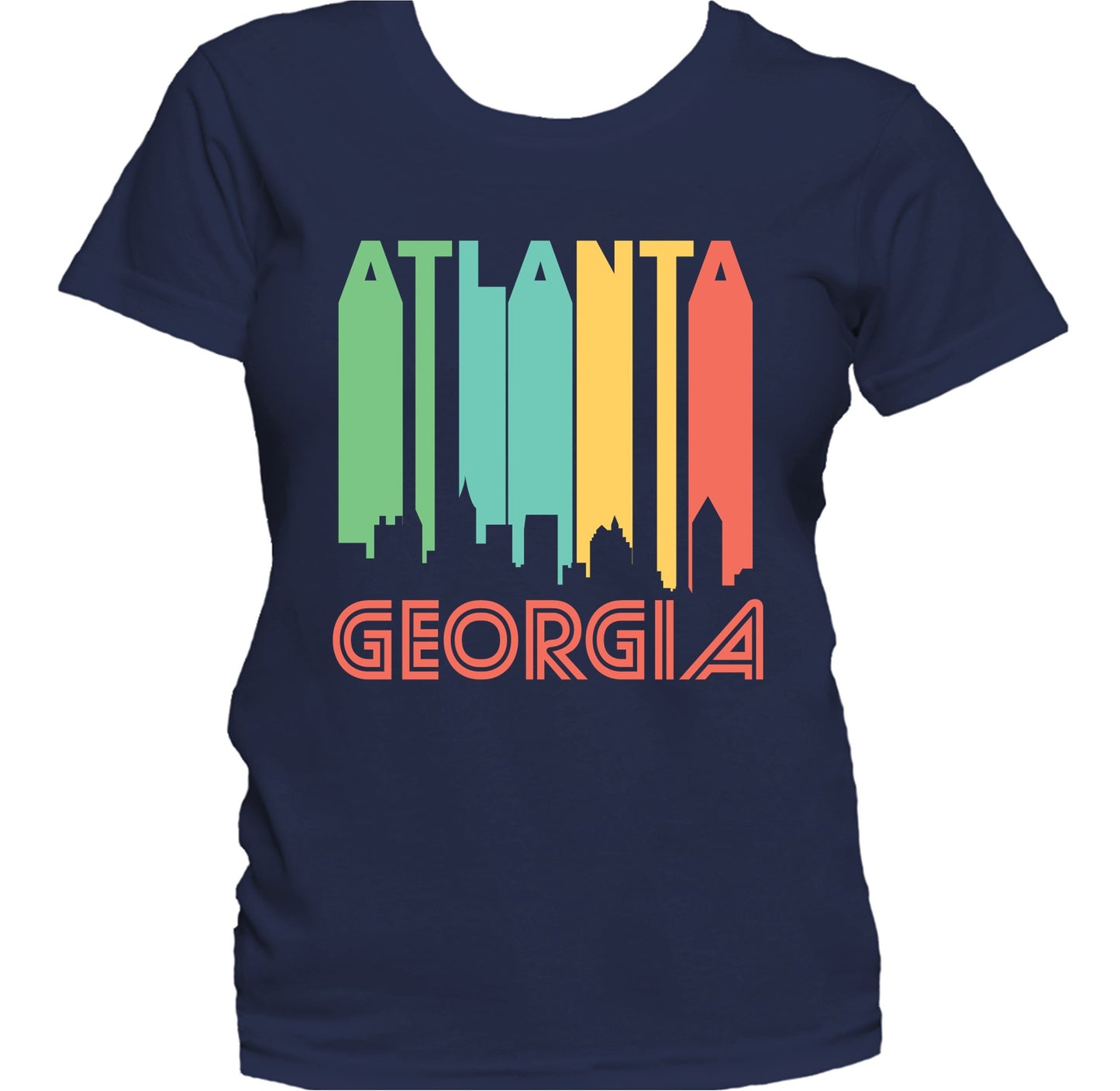 Retro 1970's Style Atlanta Georgia Skyline Women's T-Shirt
