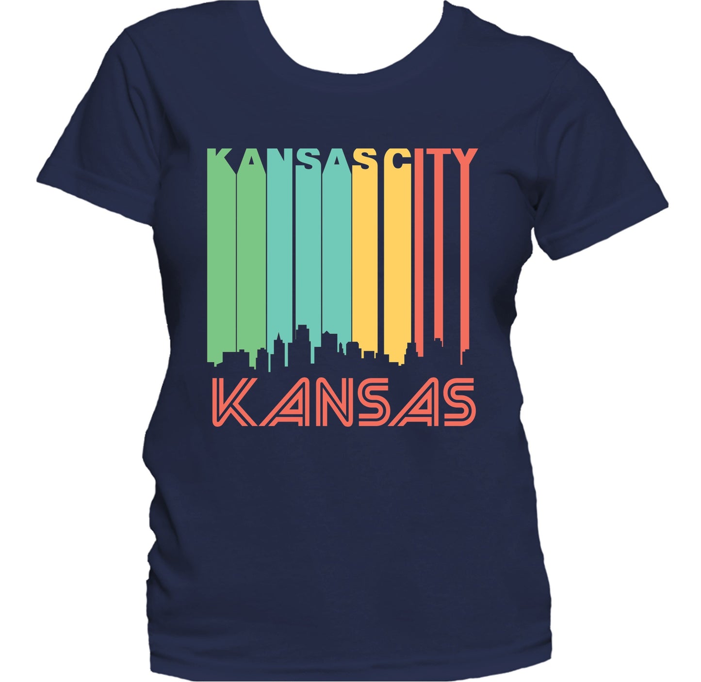 Retro 1970's Style Kansas City Kansas Skyline Women's T-Shirt