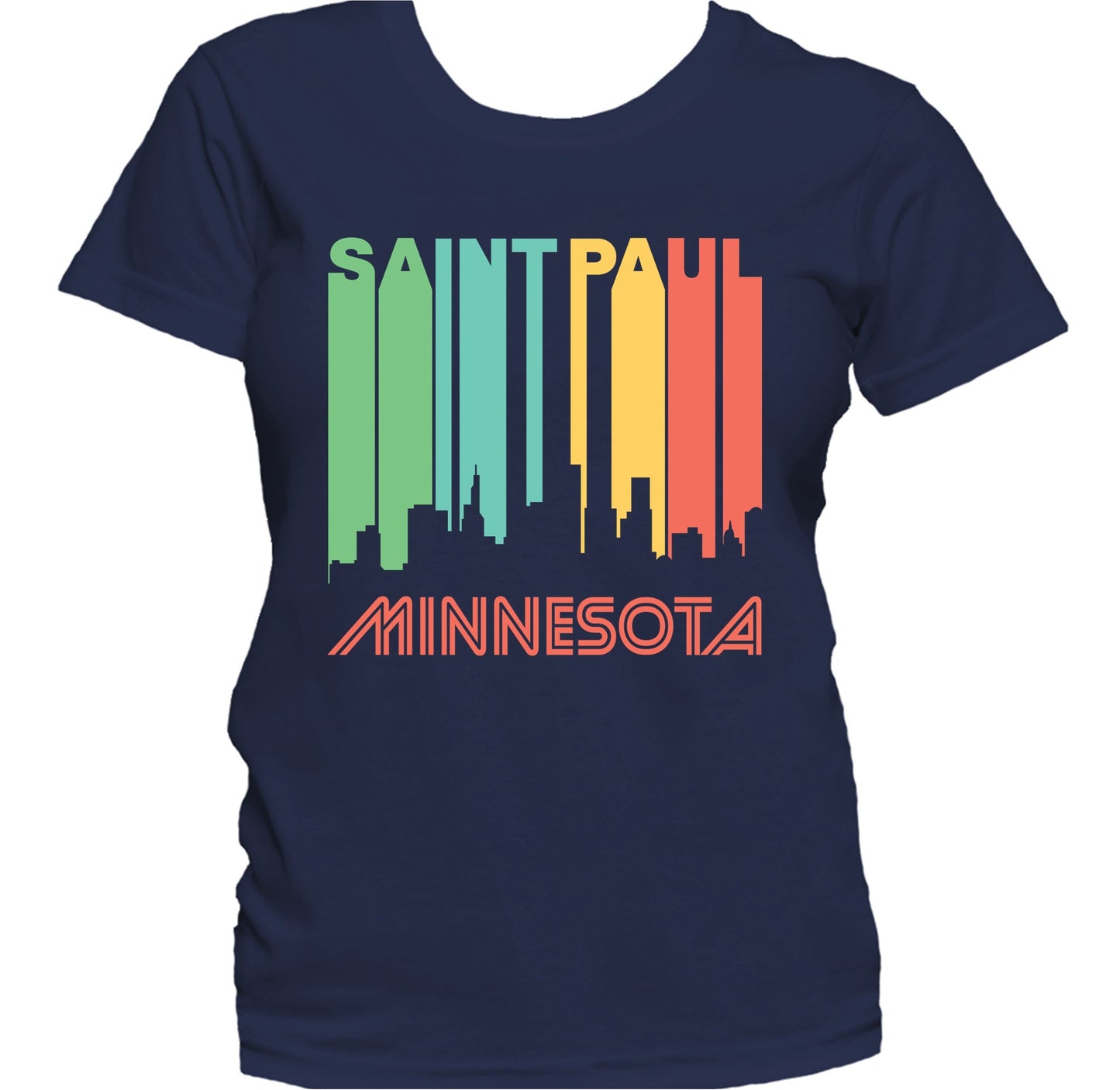 Retro 1970's Style Saint Paul Minnesota Skyline Women's T-Shirt