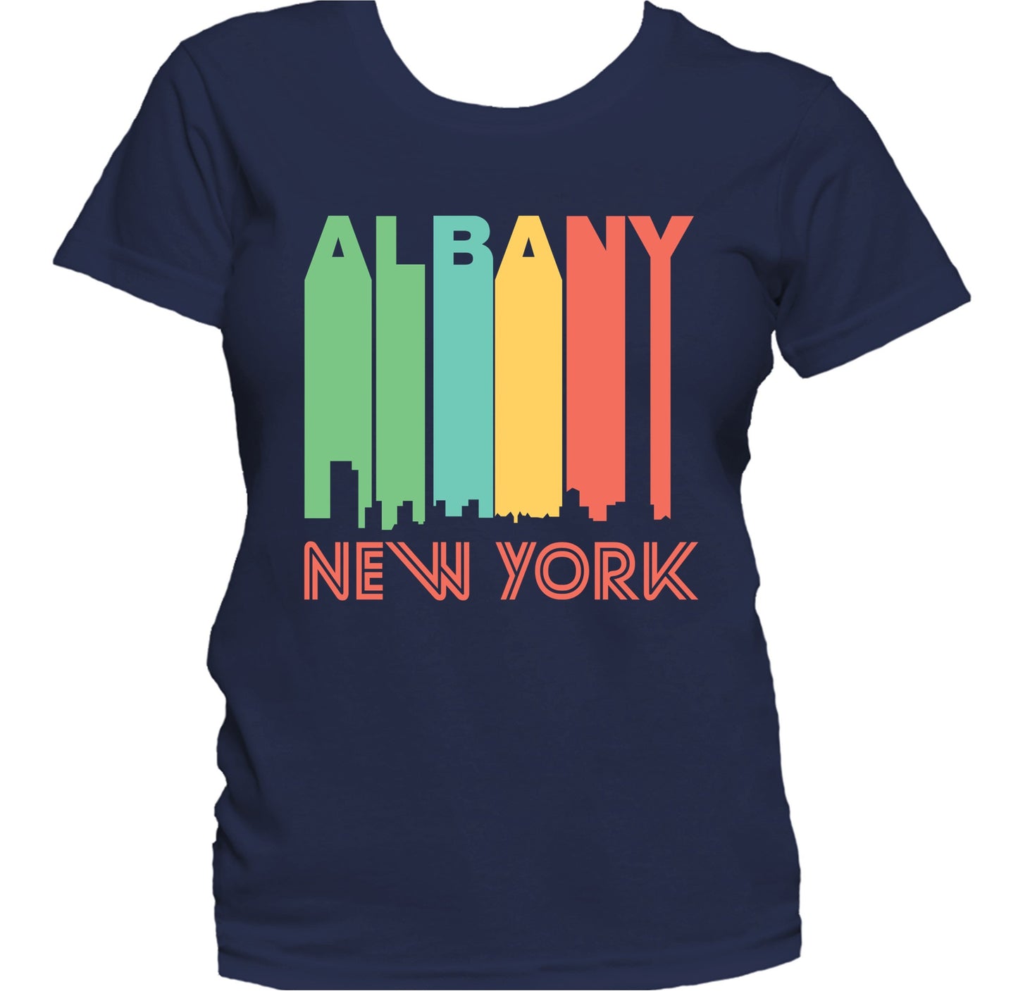 Retro 1970's Style Albany New York Skyline Women's T-Shirt