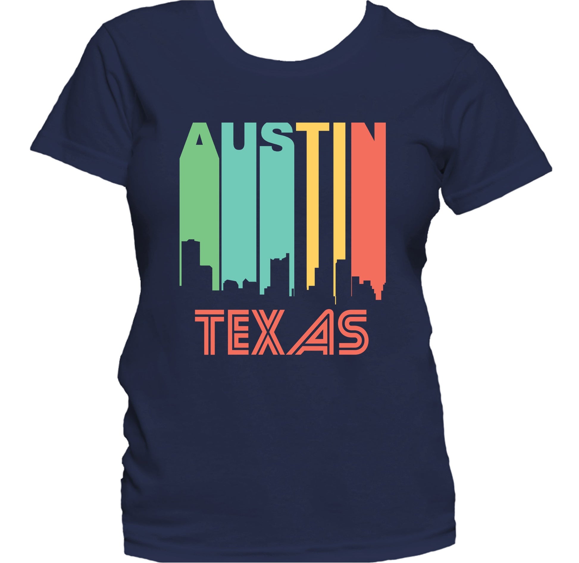 Retro 1970's Style Austin Texas Skyline Women's T-Shirt