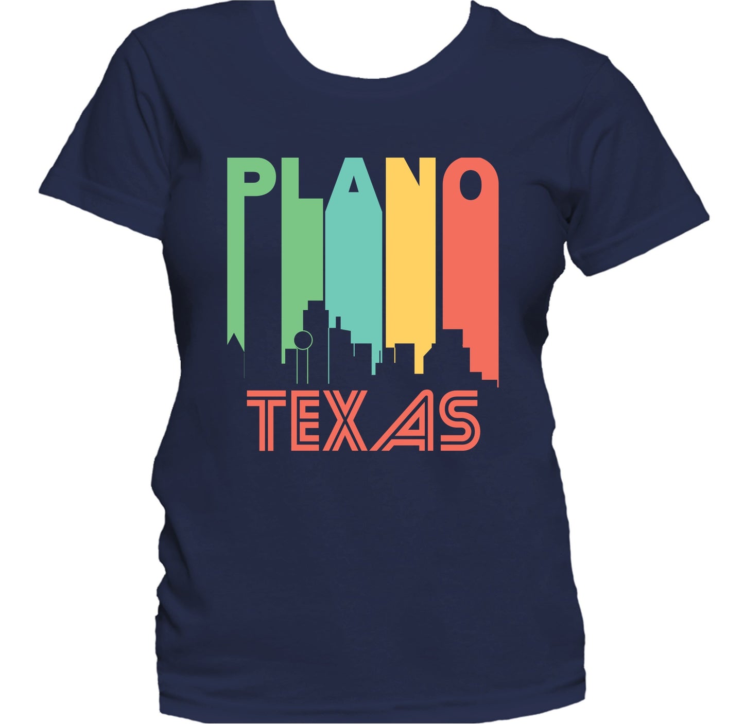 Retro 1970's Style Plano Texas Skyline Women's T-Shirt