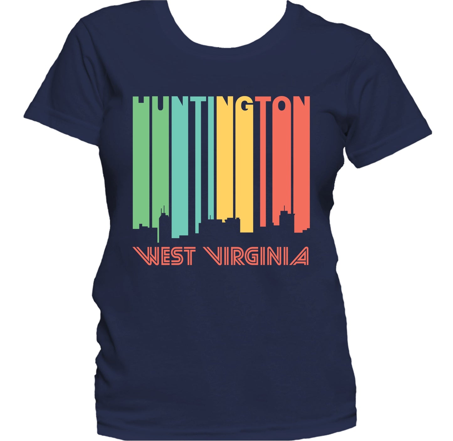 Retro 1970's Style Huntington West Virginia Skyline Women's T-Shirt