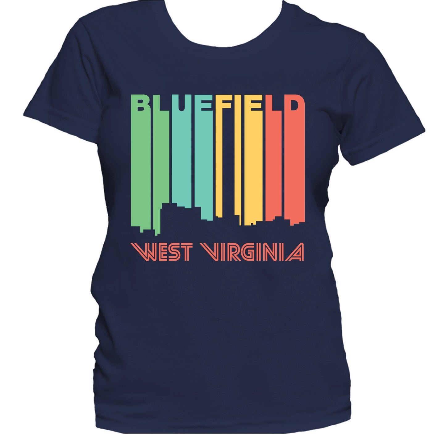 Retro 1970's Style Bluefield West Virginia Skyline Women's T-Shirt