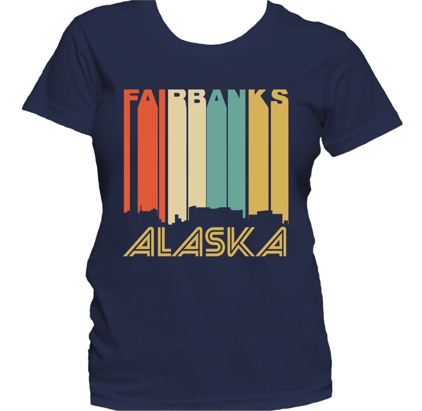 Retro 1970's Style Fairbanks Alaska Skyline Women's T-Shirt