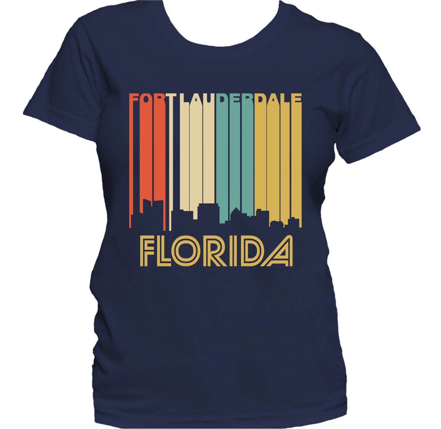 Retro 1970's Style Fort Lauderdale Florida Skyline Women's T-Shirt