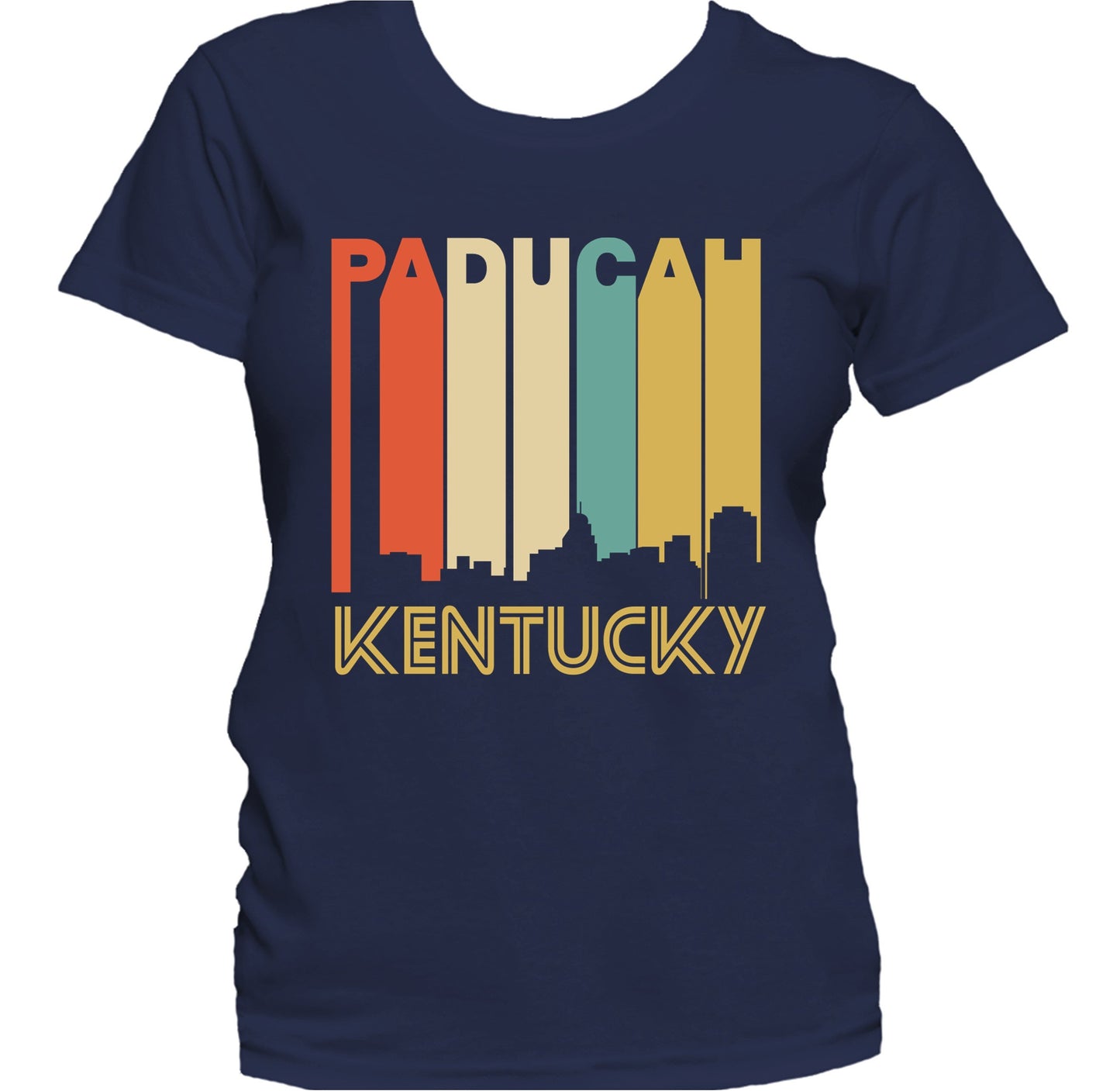 Retro 1970's Style Paducah Kentucky Skyline Women's T-Shirt