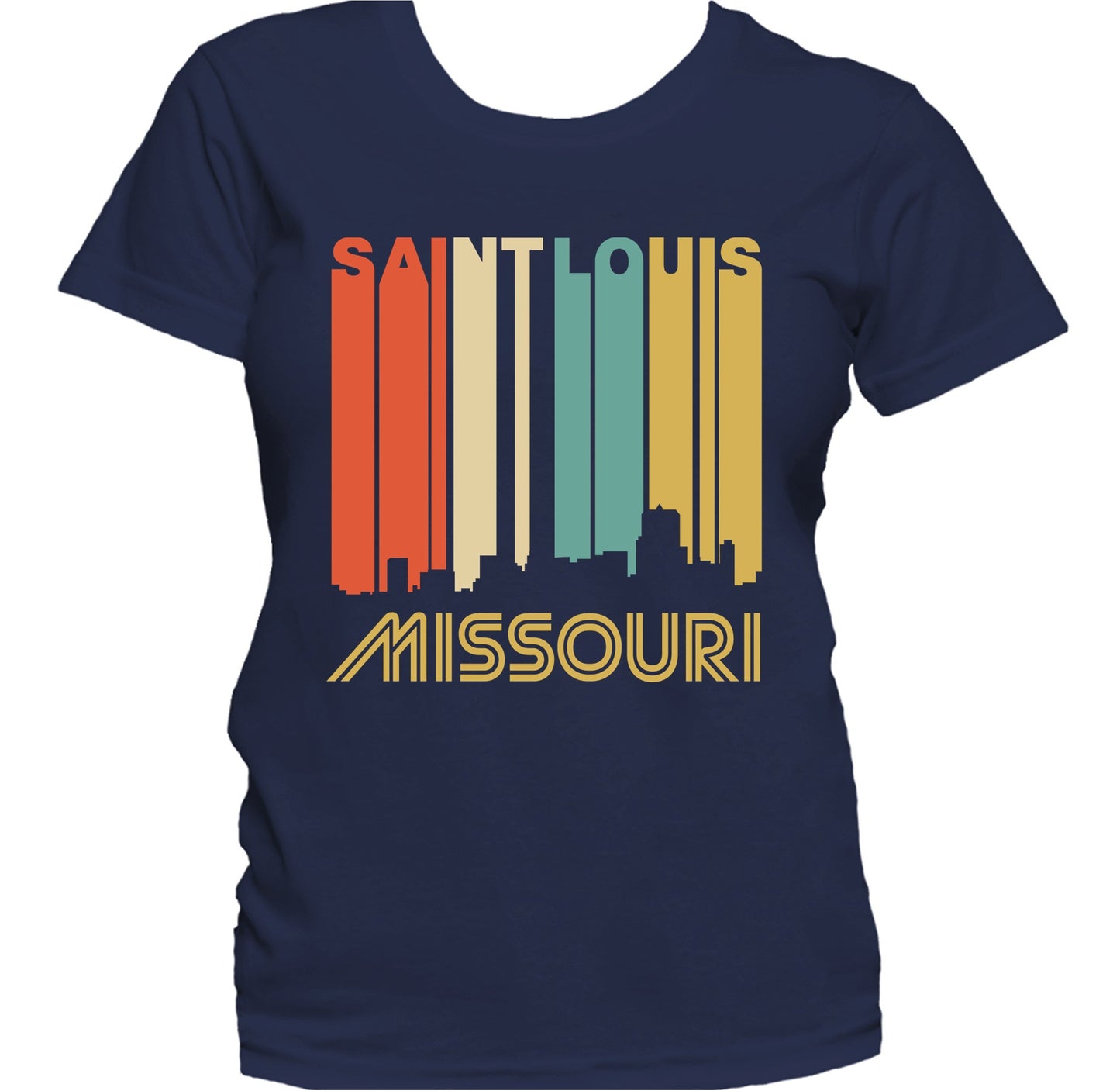 Retro 1970's Style Saint Louis Missouri Skyline Women's T-Shirt