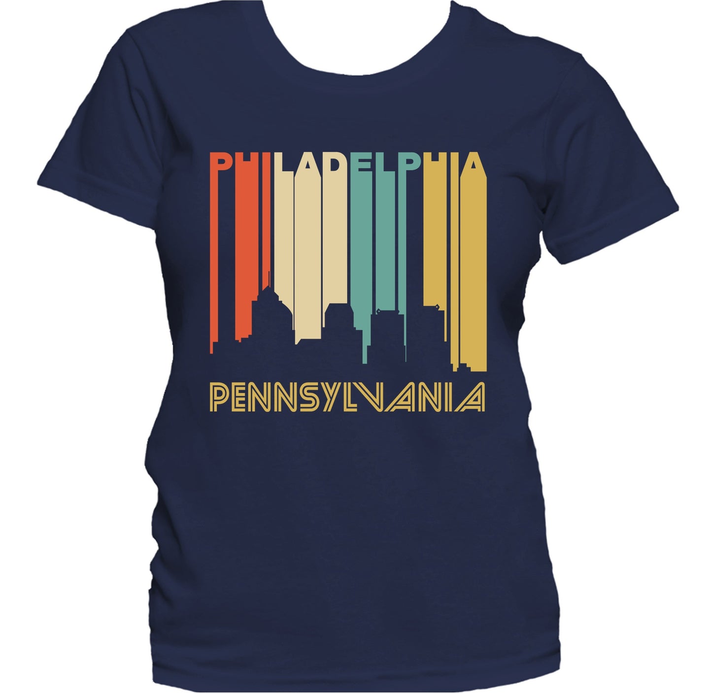 Retro 1970's Style Philadelphia Pennsylvania Skyline Women's T-Shirt