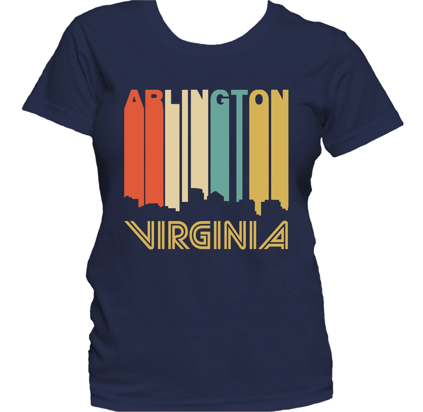 Retro 1970's Style Arlington Virginia Skyline Women's T-Shirt