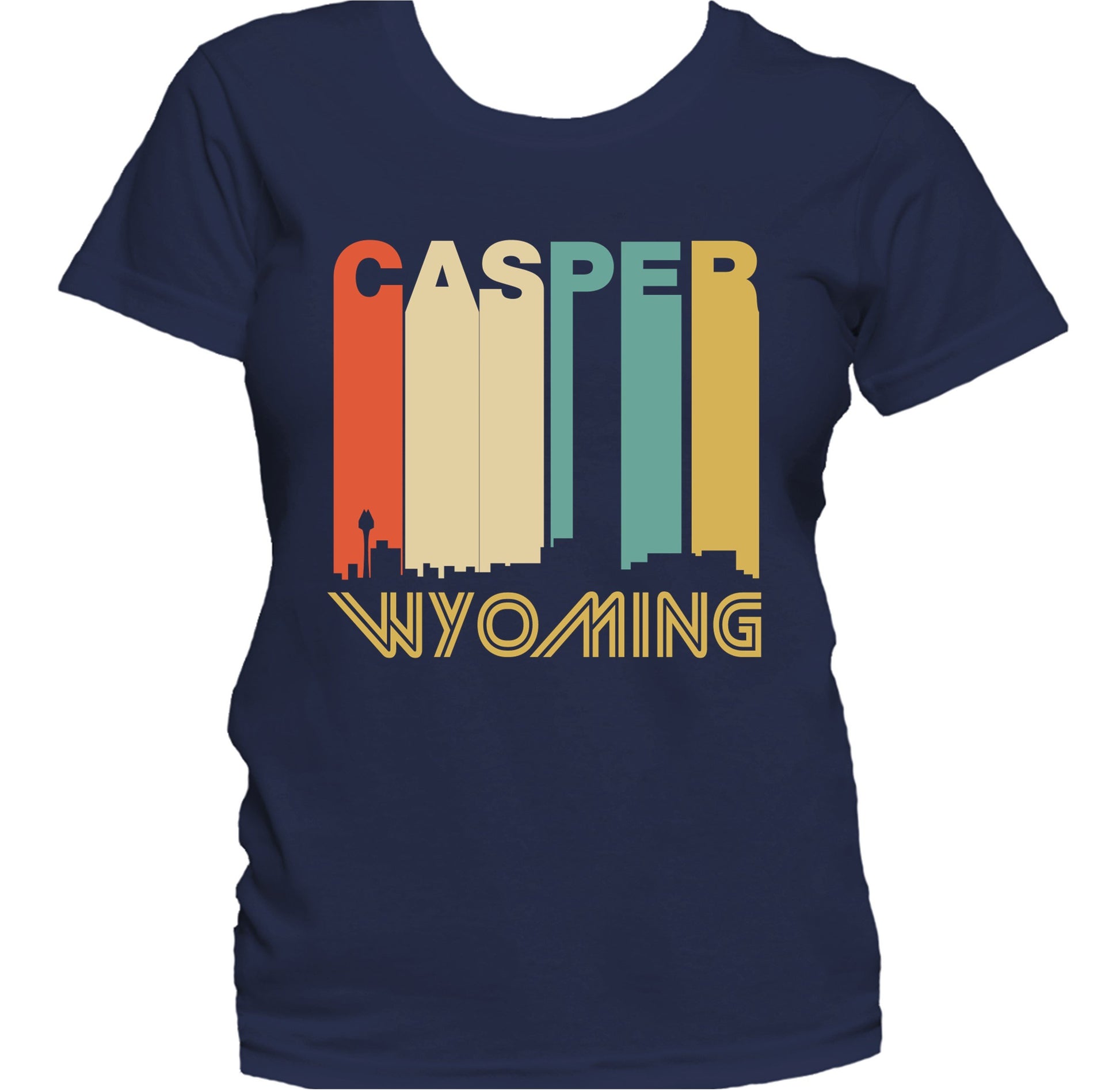 Retro 1970's Style Casper Wyoming Skyline Women's T-Shirt