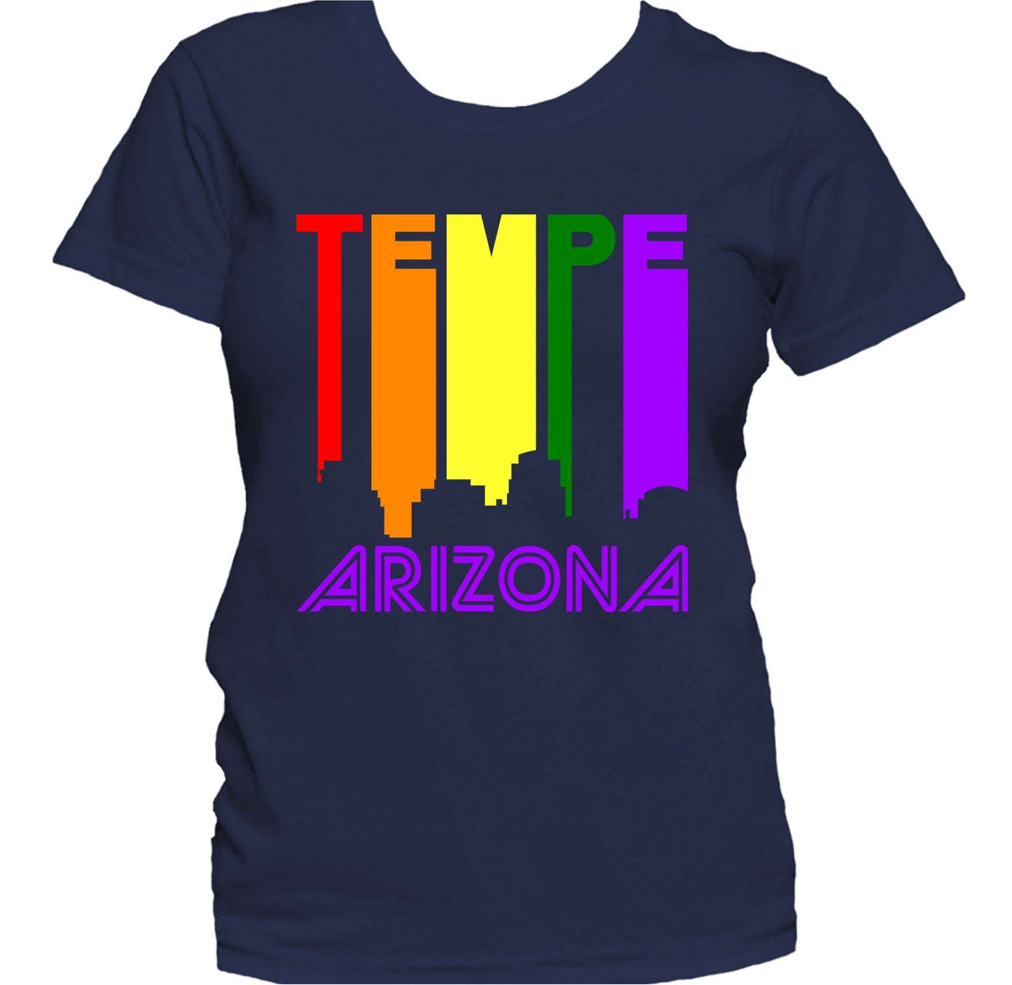 Tempe Arizona LGBTQ Gay Pride Rainbow Skyline Women's T-Shirt
