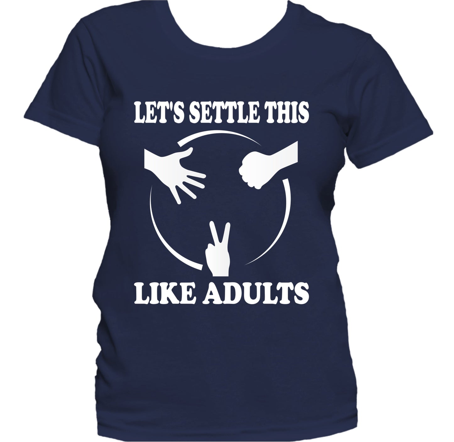 Let's Settle This Like Adults Rock Paper Scissors Funny Women's T-Shirt