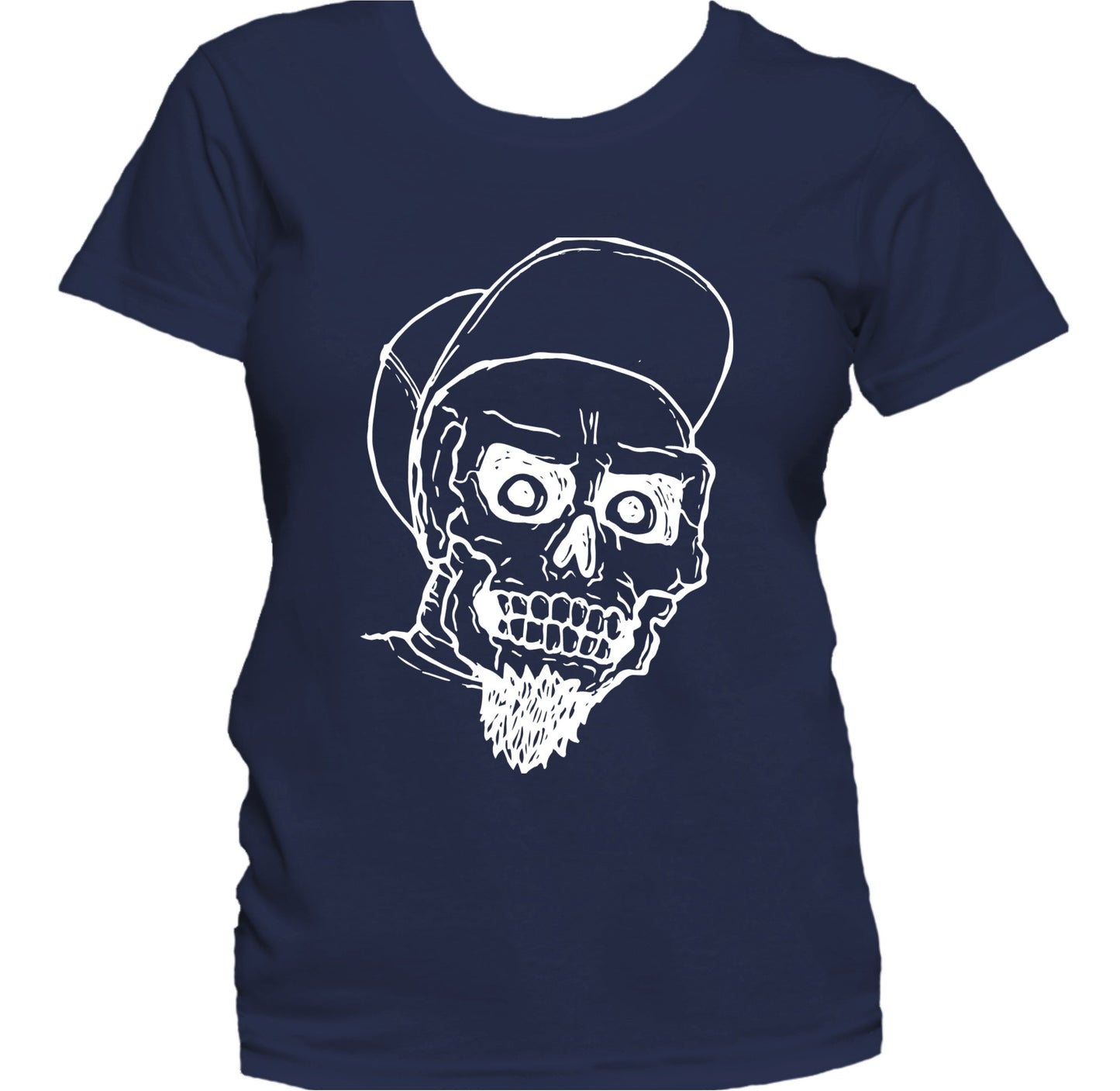 Cool Punk Skull Wearing Cap Vintage Retro Style Women's T-Shirt