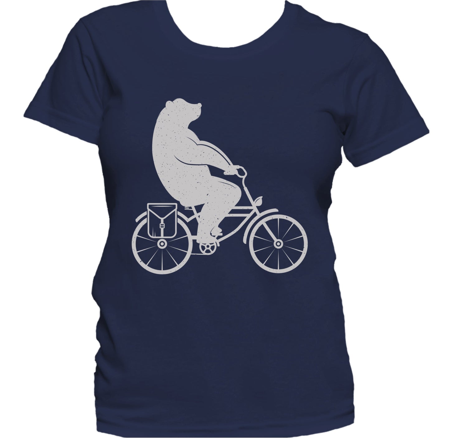 Bear Riding A Bicycle Vintage Retro Style Funny Women's T-Shirt