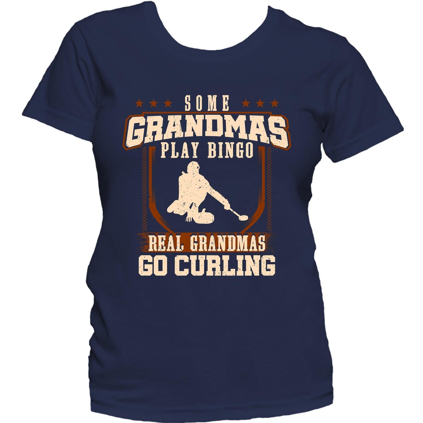 Some Grandmas Play Bingo Real Grandmas Go Curling Women's T-Shirt