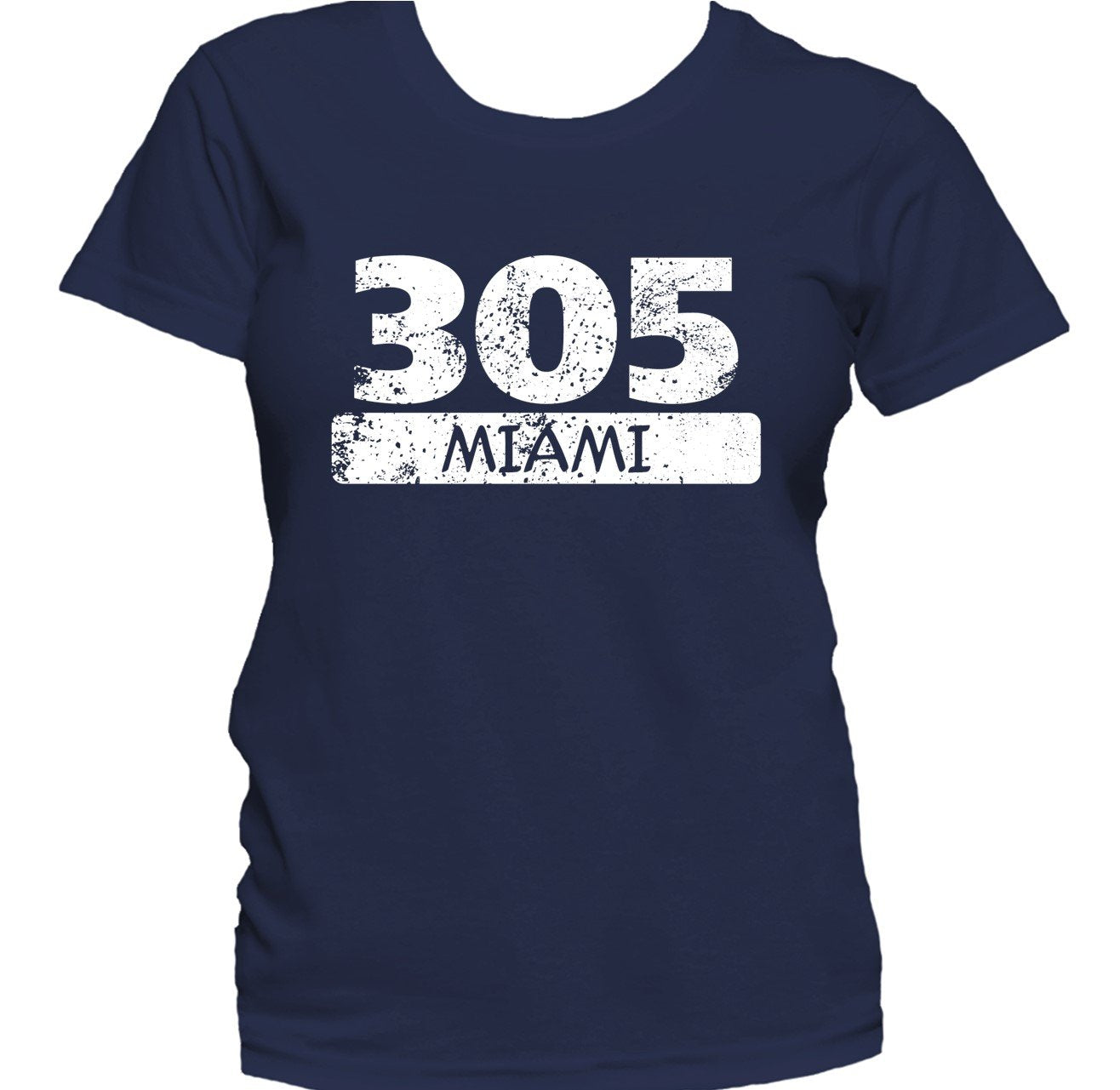 Retro Style 305 Miami Florida Area Code Distressed Women's T-Shirt